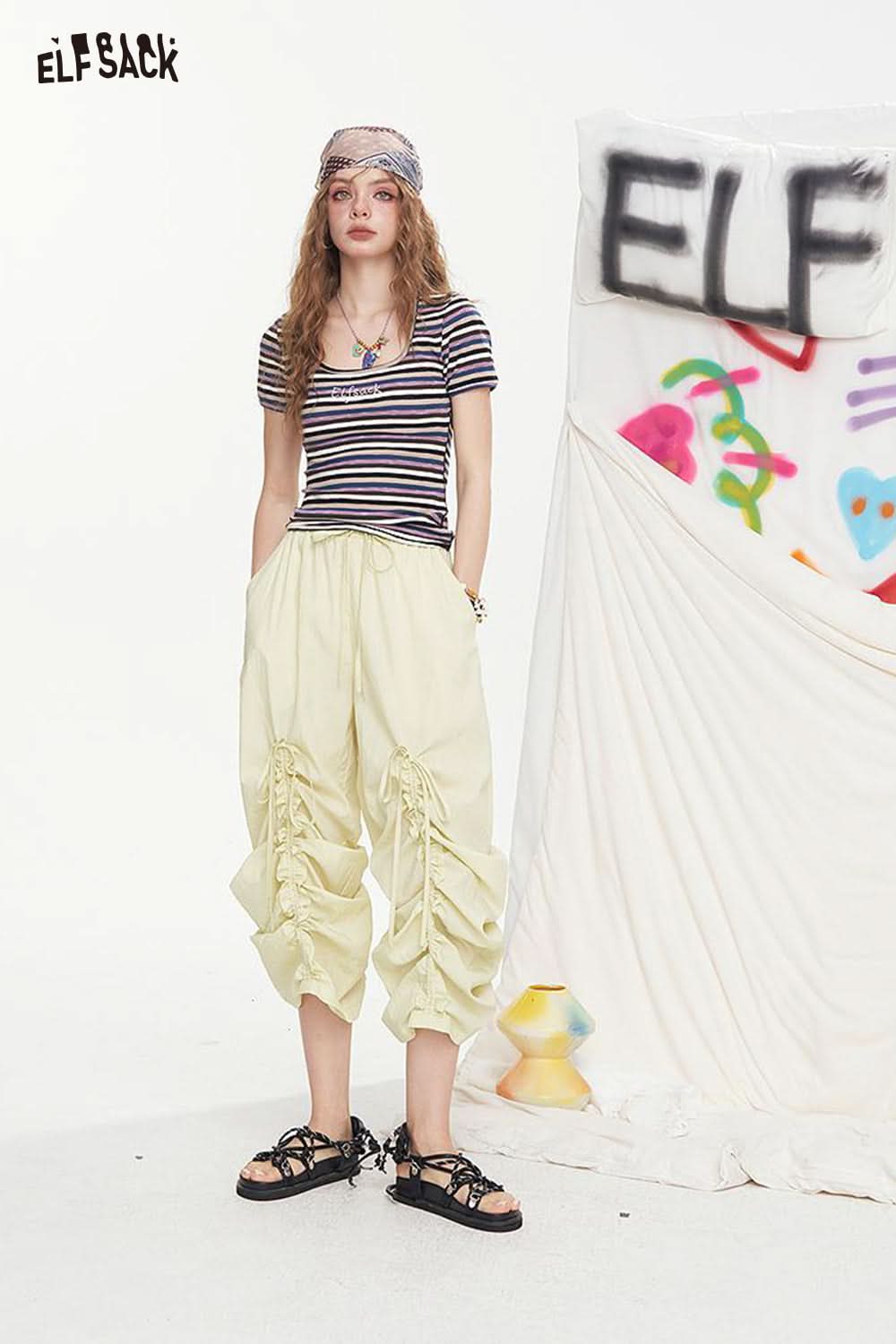 ELFSACK Casual Loose Wide Leg Pants