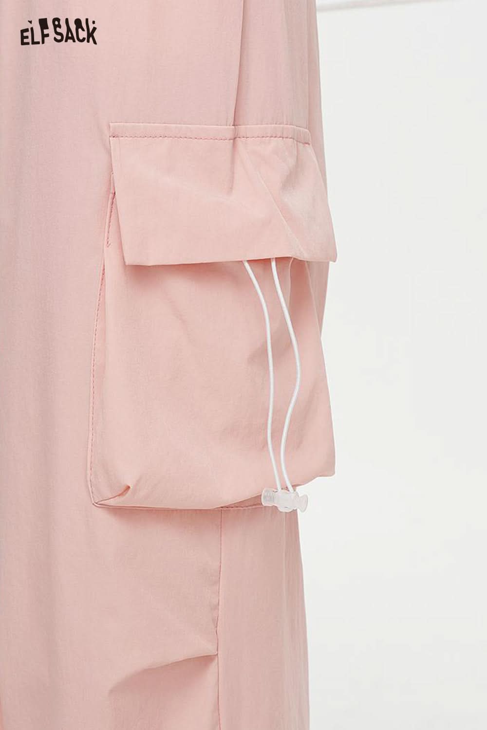 ELFSACK High Waisted Straight Leg Casual Cargo Pants