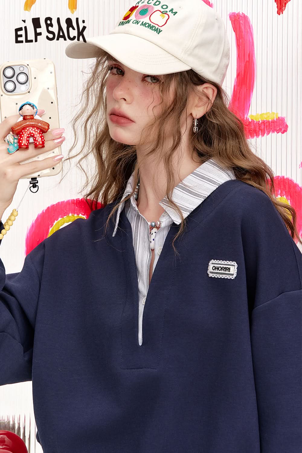 ELFSACK Women'S Two-Piece Hoodie And Skirt Set