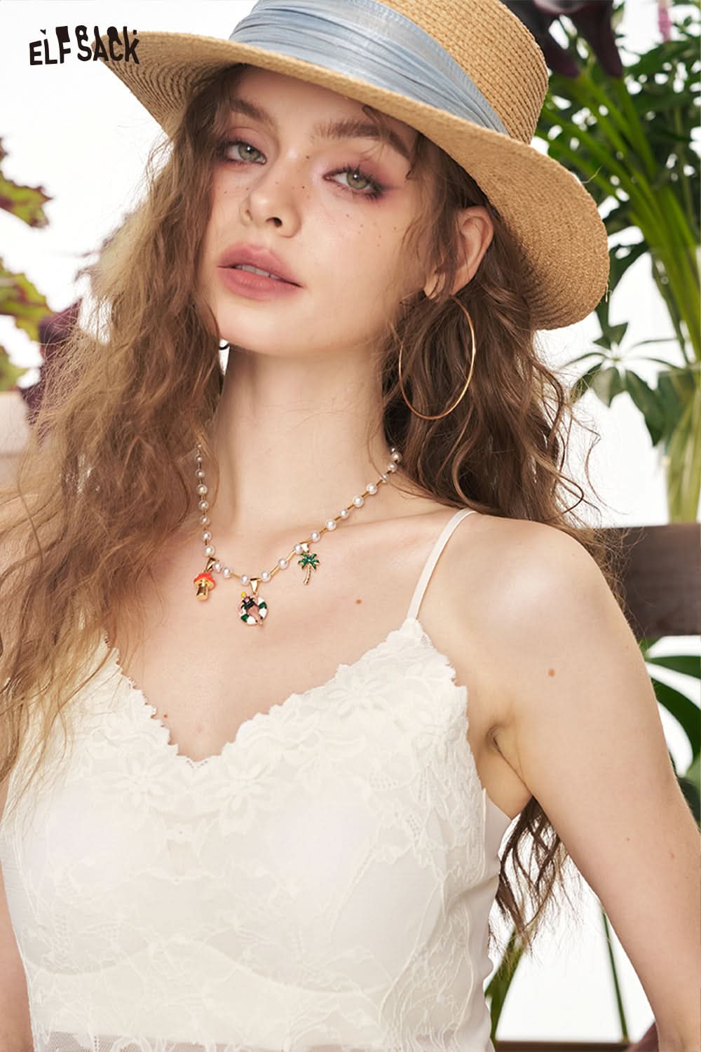 ELFSACK Y2K Lace Back Camisole Women