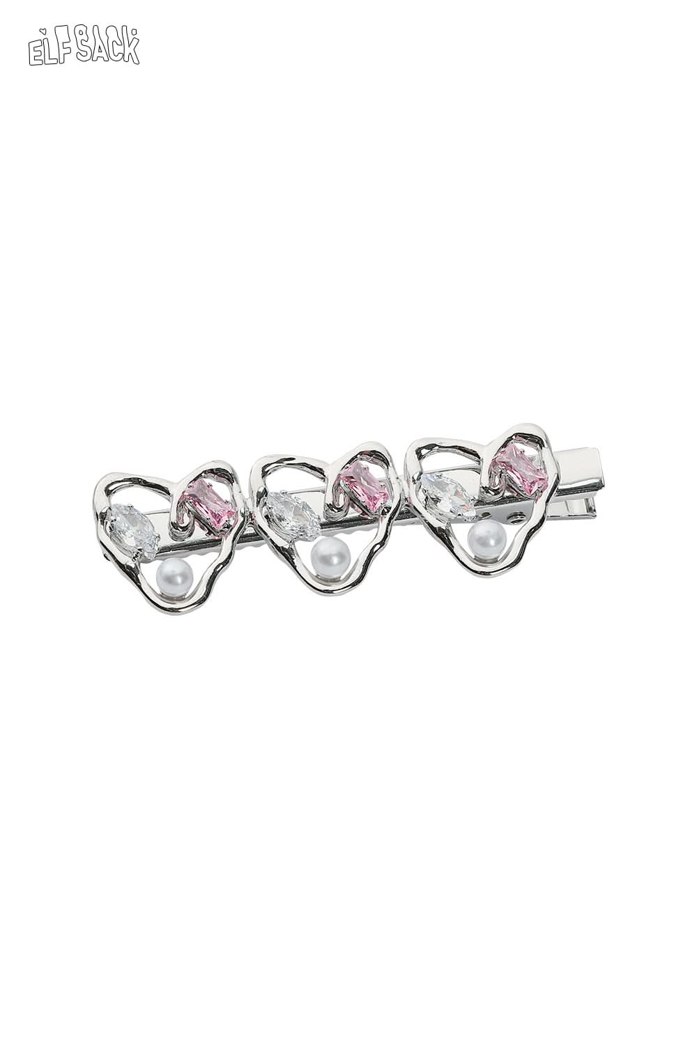 ELFSACK Bow Heart Colourful Diamond Hair Clip