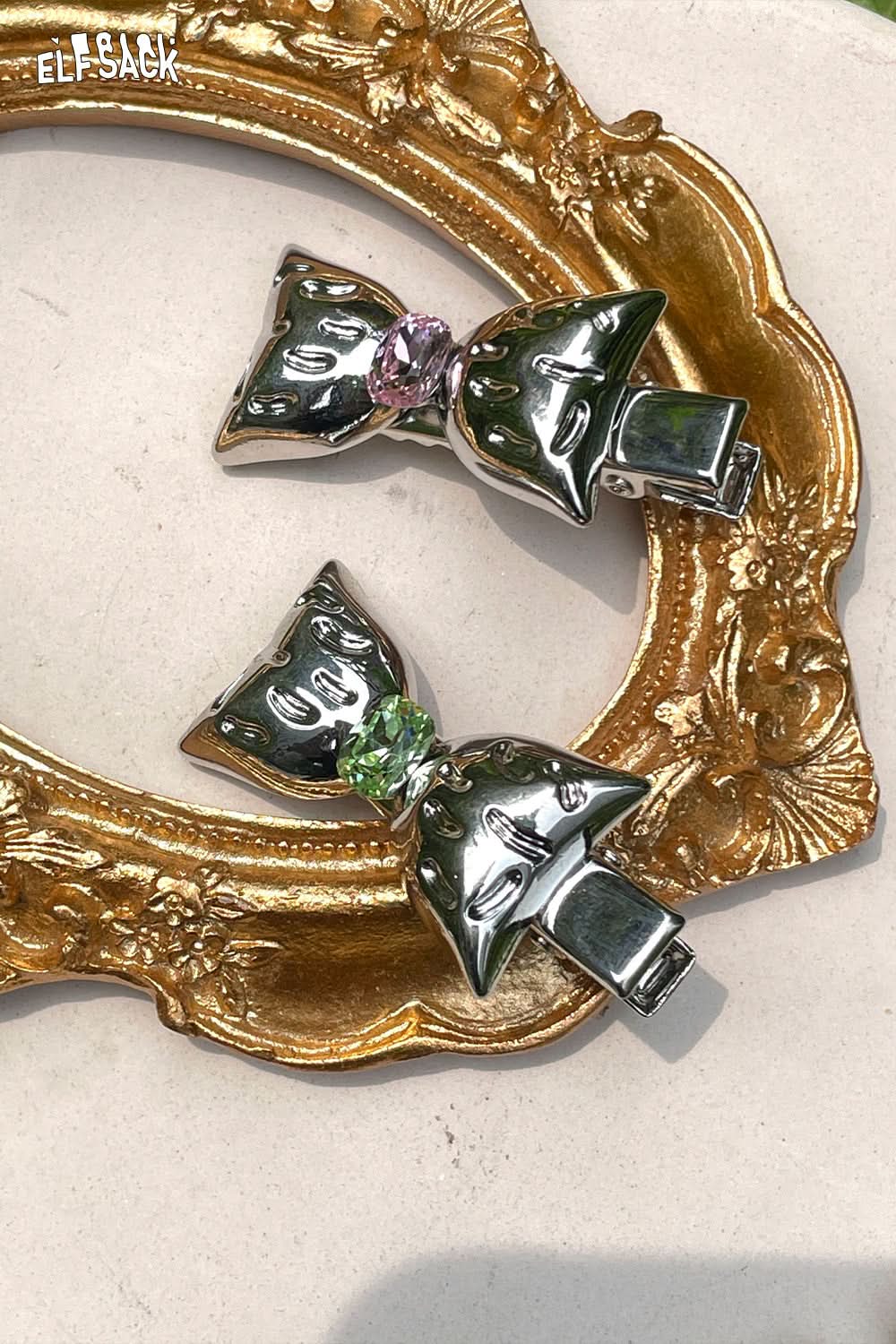 ELFSACK Bow Heart Colourful Diamond Hair Clip