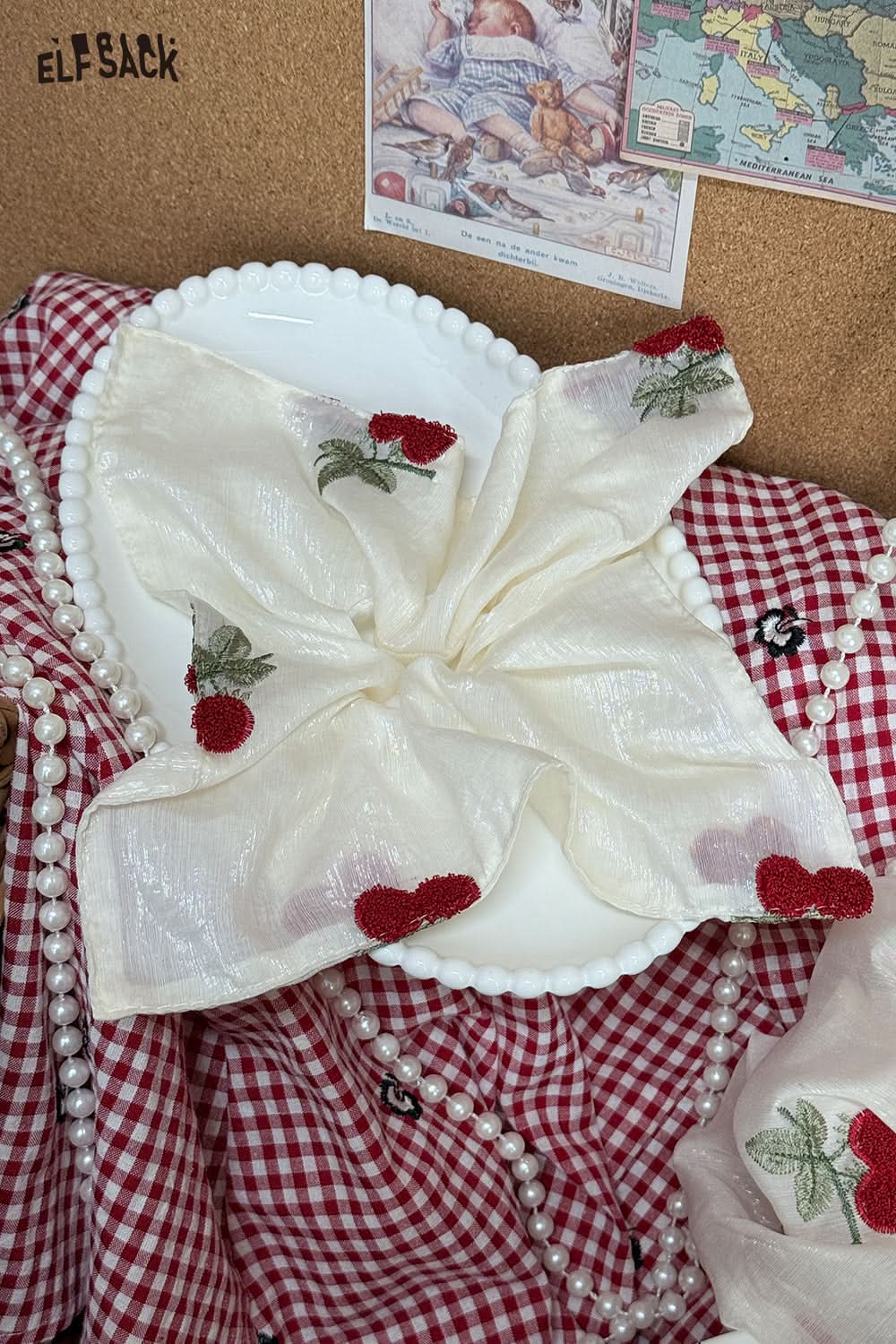 ELFSACK Cherry Large Intestine Hair Ring