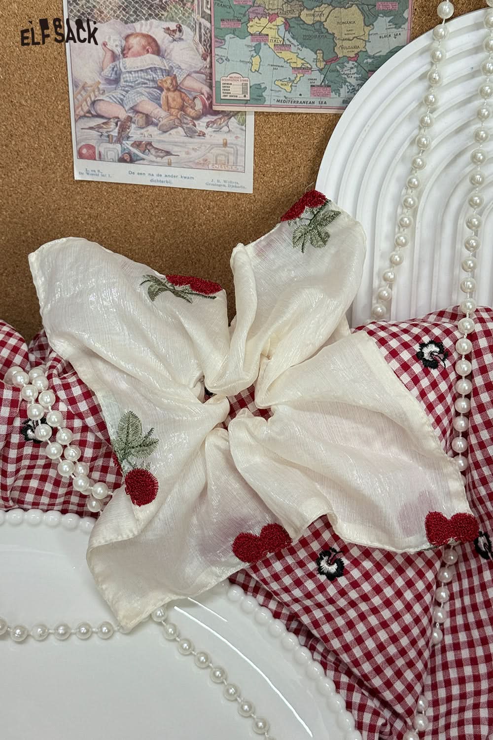 ELFSACK Cherry Large Intestine Hair Ring