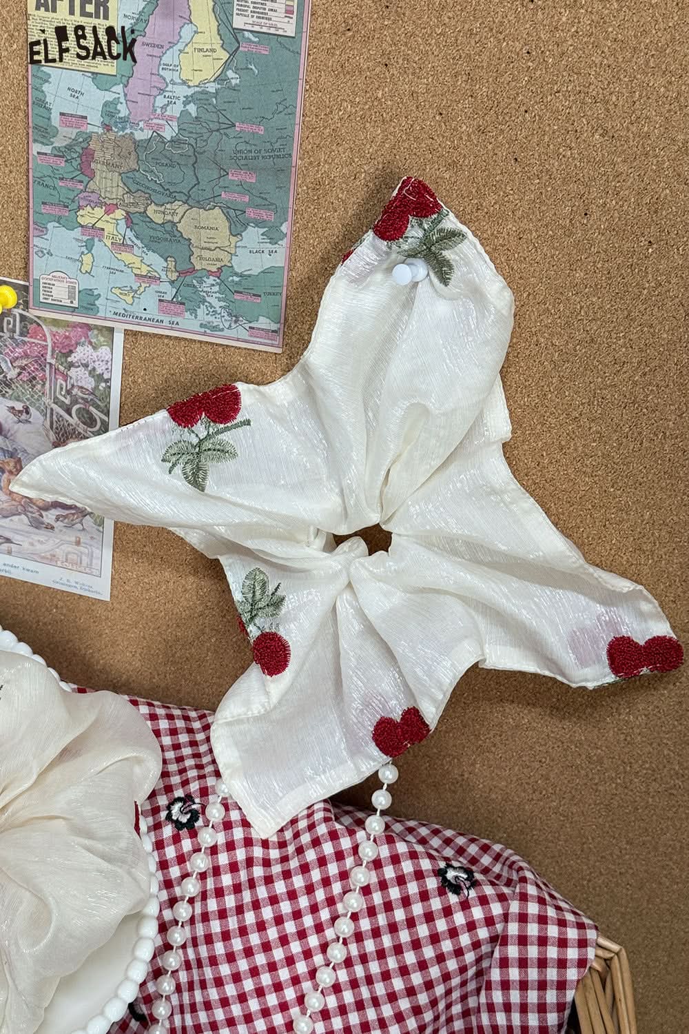 ELFSACK Cherry Large Intestine Hair Ring