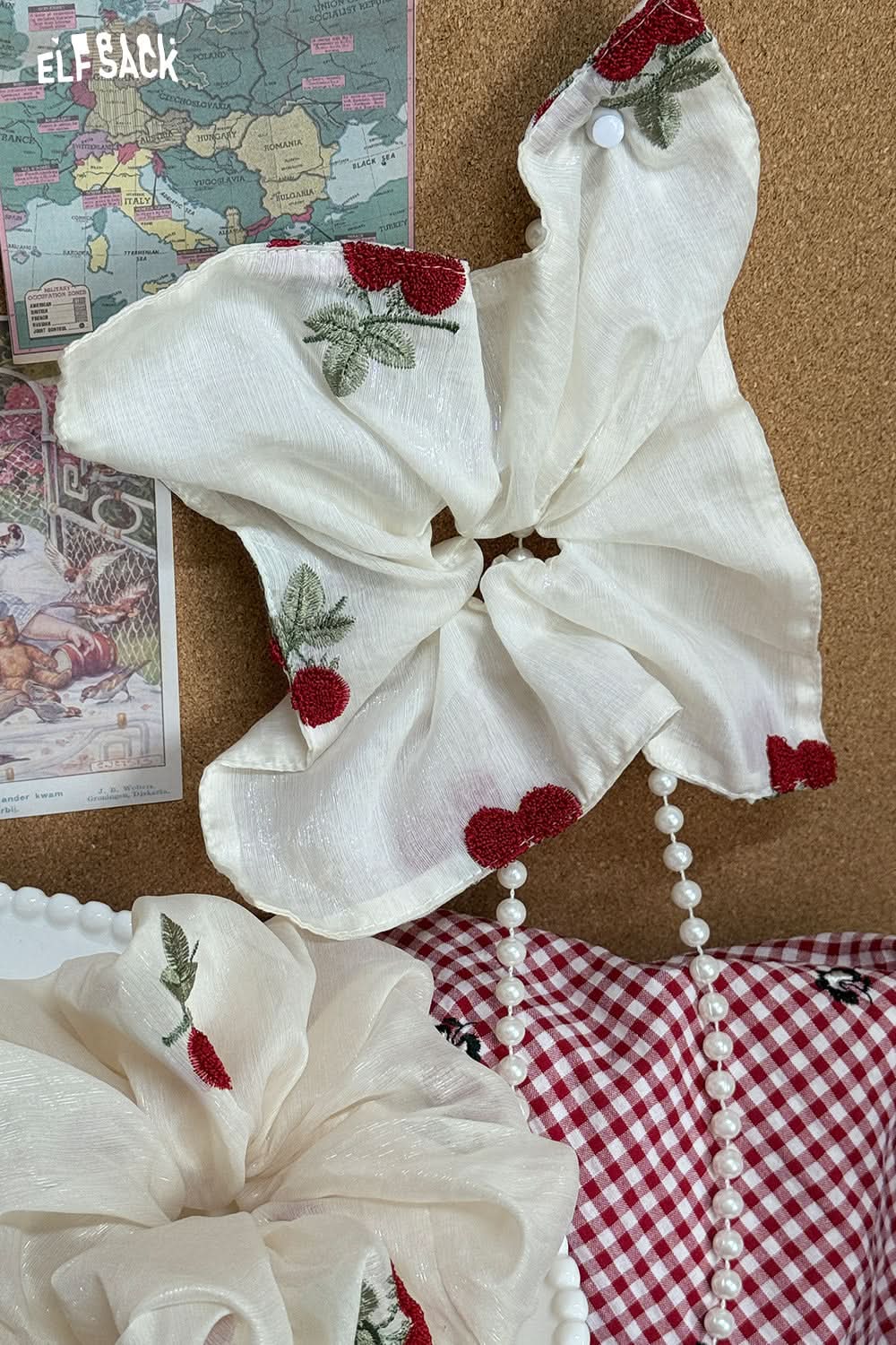 ELFSACK Cherry Large Intestine Hair Ring