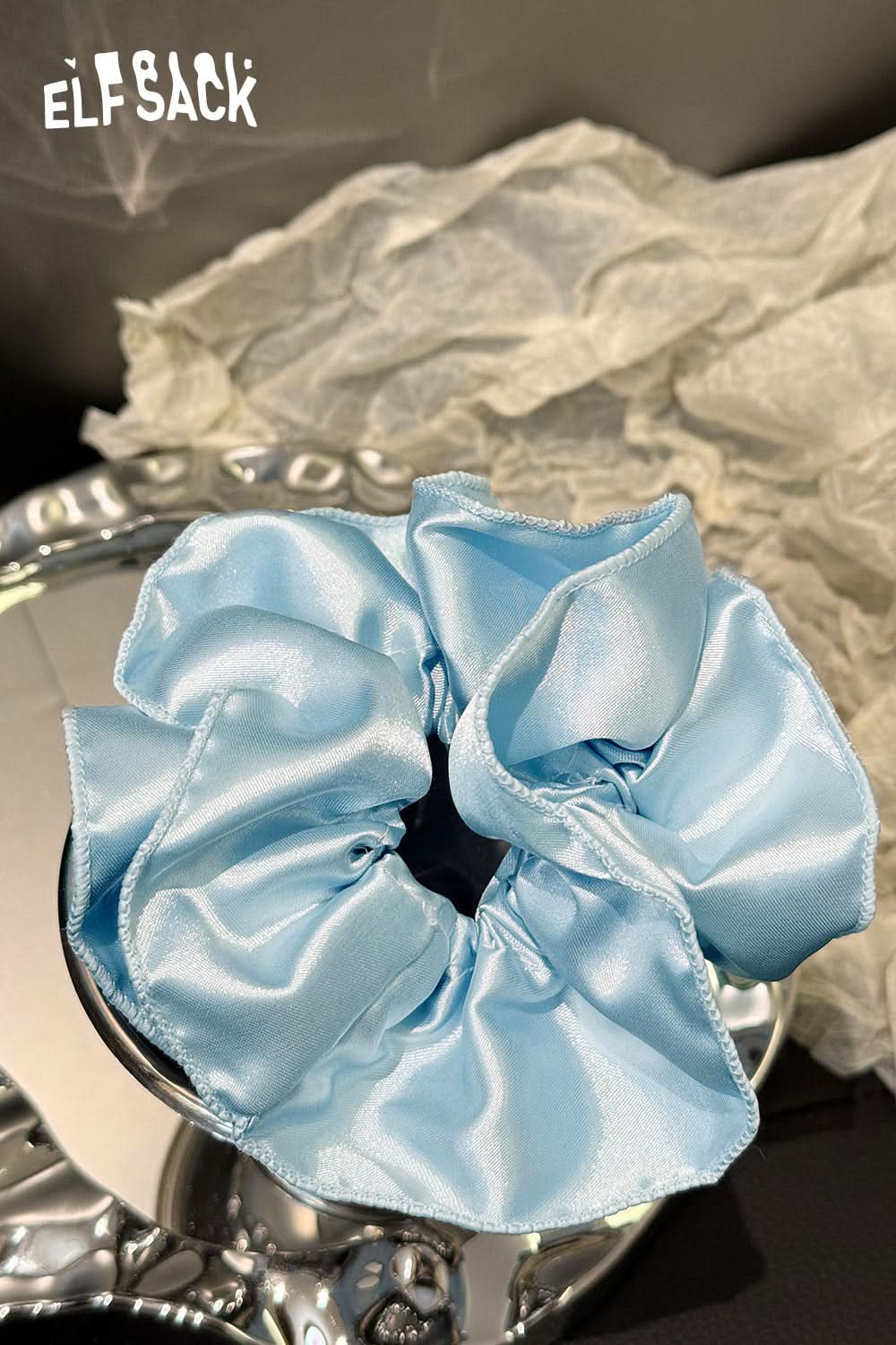 ELFSACK French Retro Senior Sense Of Large Intestine Hair Band Female