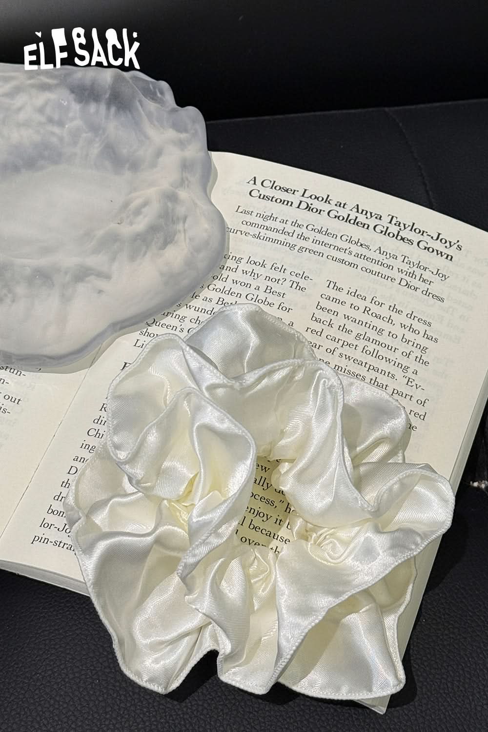 ELFSACK French Retro Senior Sense Of Large Intestine Hair Band Female