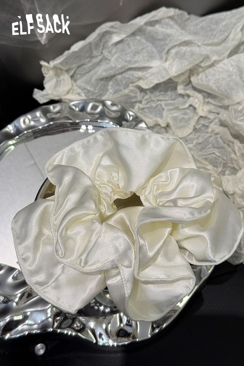 ELFSACK French Retro Senior Sense Of Large Intestine Hair Band Female