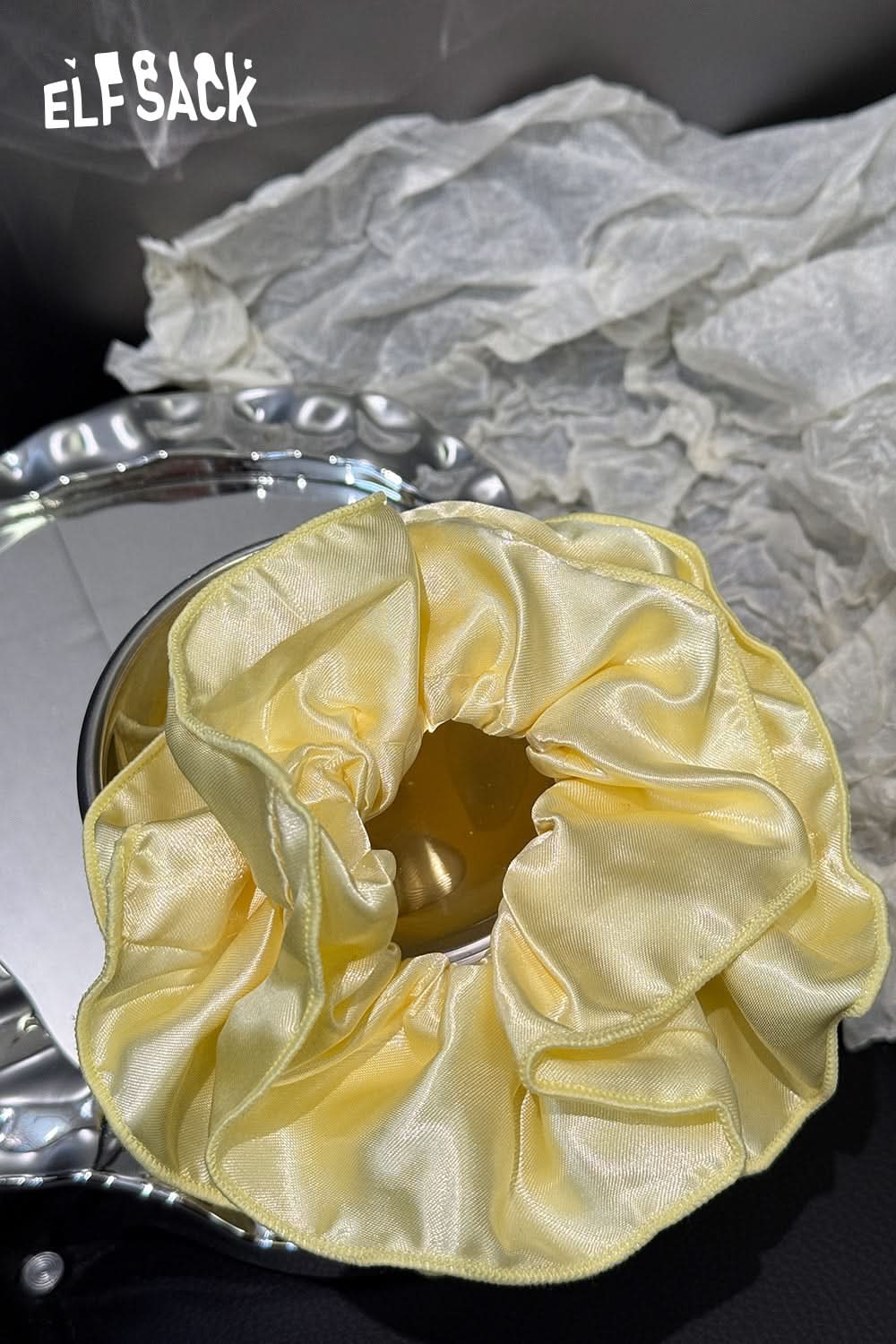 ELFSACK French Retro Senior Sense Of Large Intestine Hair Band Female