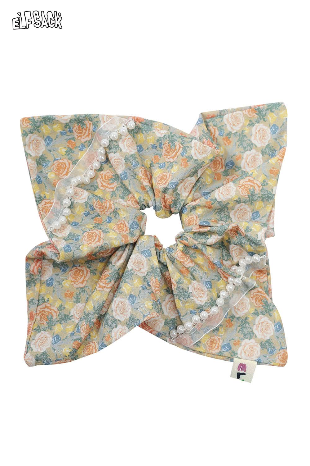 ELFSACK Oil Painting Champagne Rose Vintage French Large Intestine Hair Ring