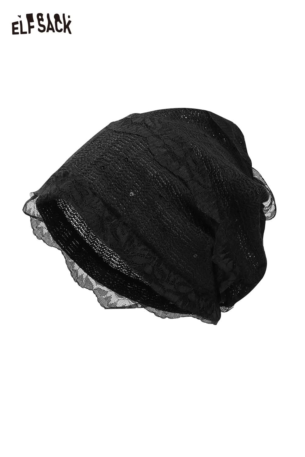 ELFSACK White Lace Hollow Out Head Wrap Hat