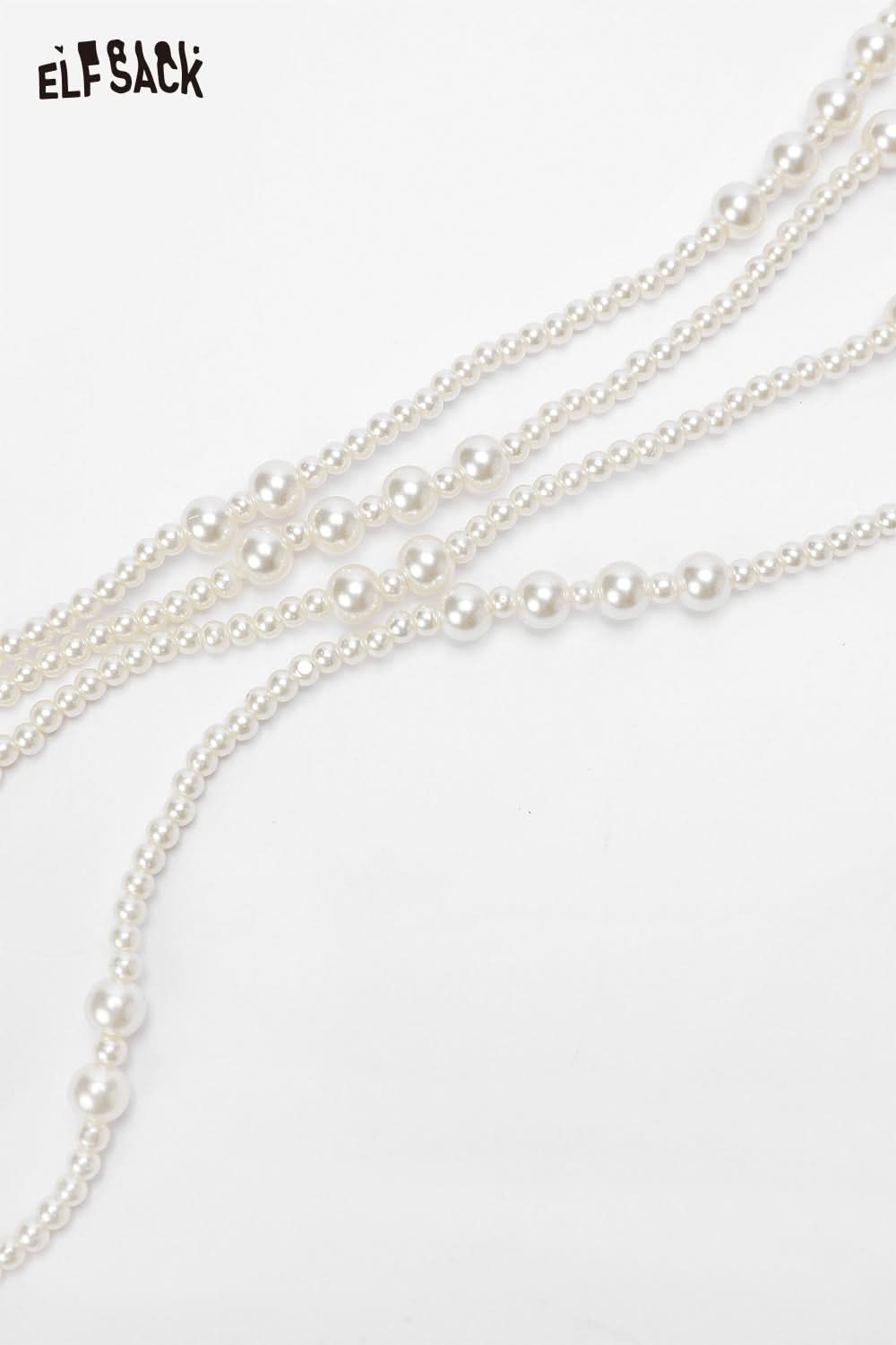 ELFSACK baroque pearl cluster necklace with multiple strands of elegant white pearls