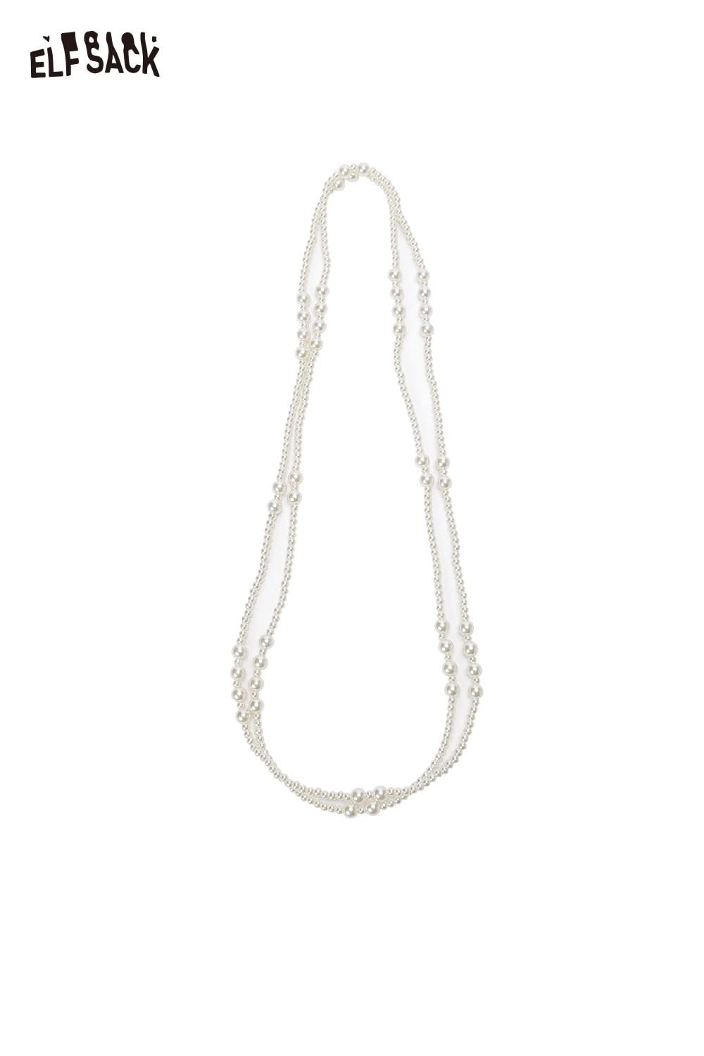ELFSACK Baroque pearl cluster necklace featuring multiple strands of elegant pearls