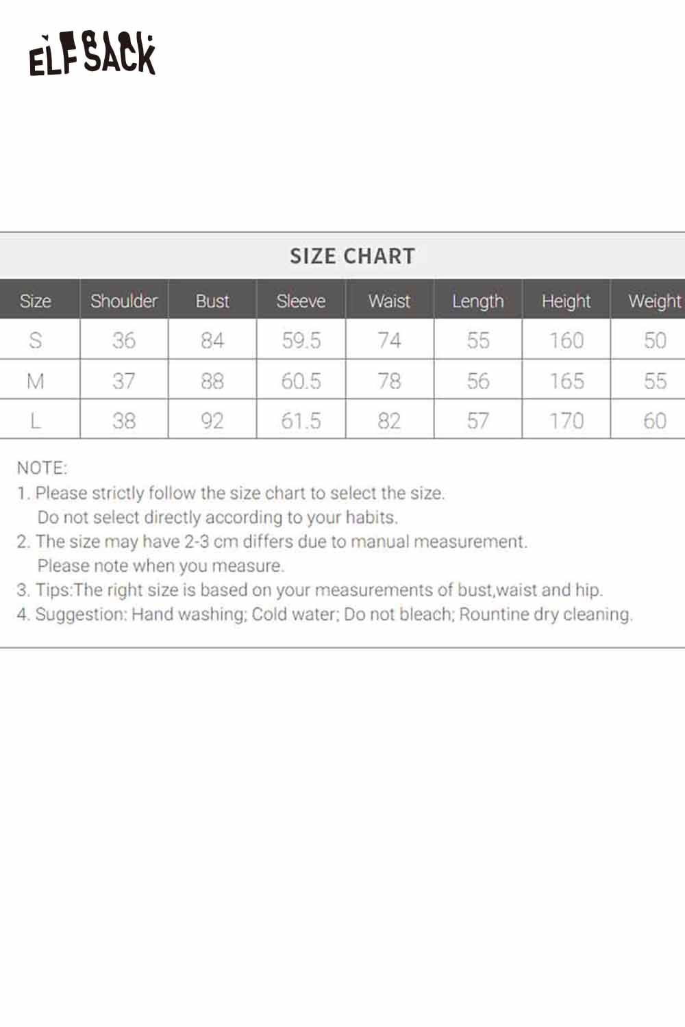 ELFSACK bear graphic relaxed fit tee in various sizes with a detailed size chart for accurate fitting