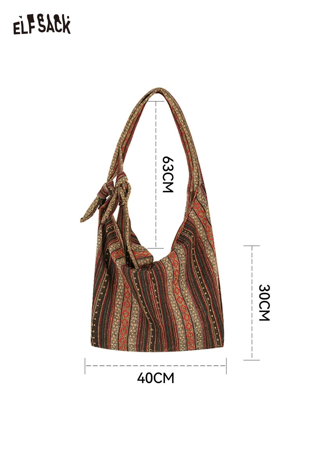 ELFSACK Bohemian Macrame Tote Bag with Unique Pattern and Comfortable Shoulder Strap