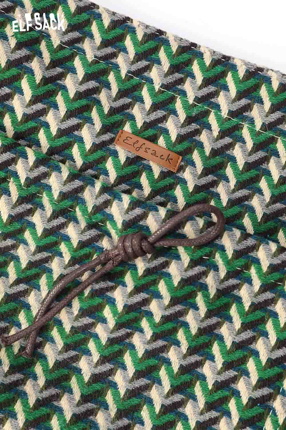 ELFSACK casual striped crossbody bag with textured pattern and adjustable strap for everyday use