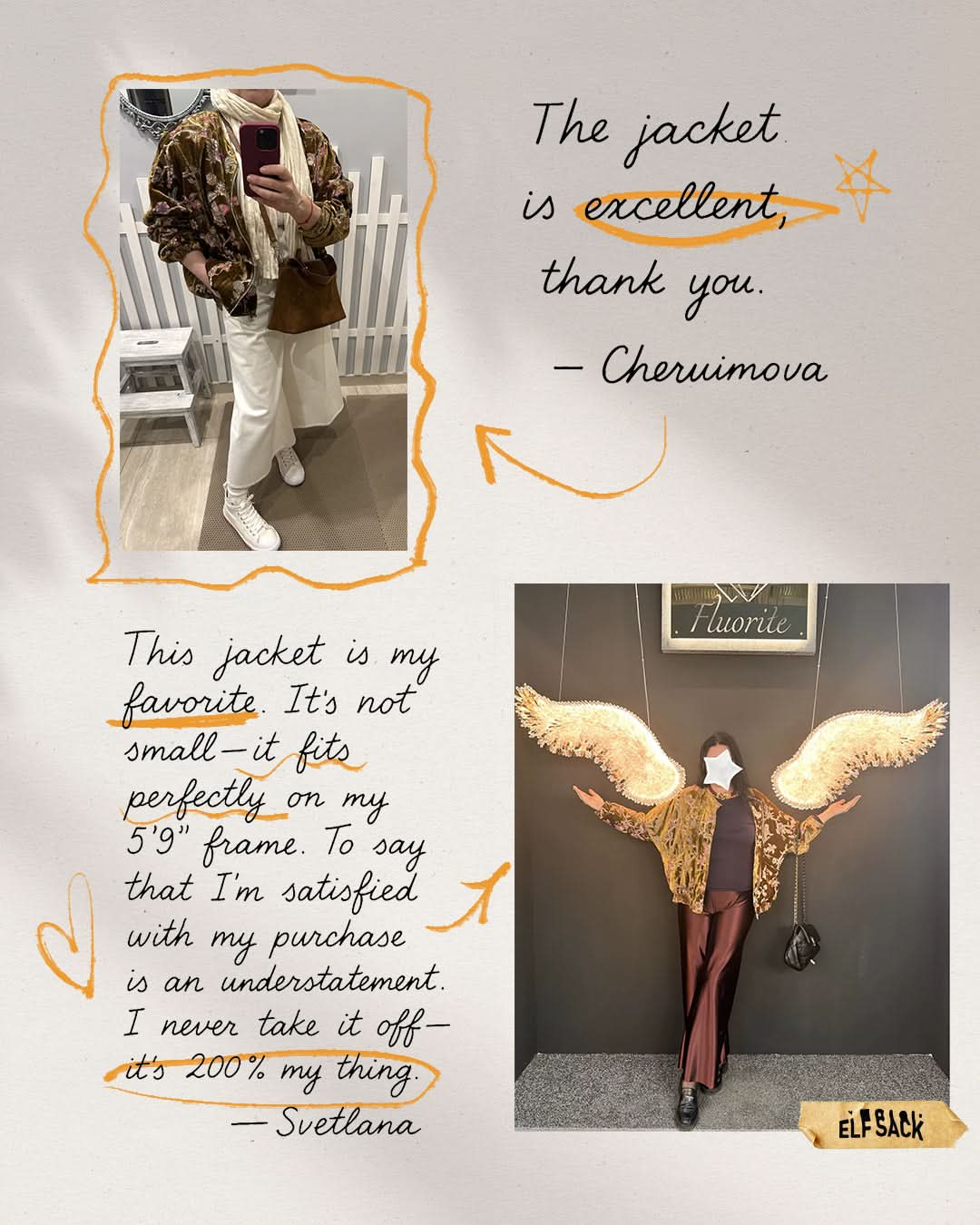 ELFSACK plus size floral velvet bomber jacket showcased on a model with stylish accessories