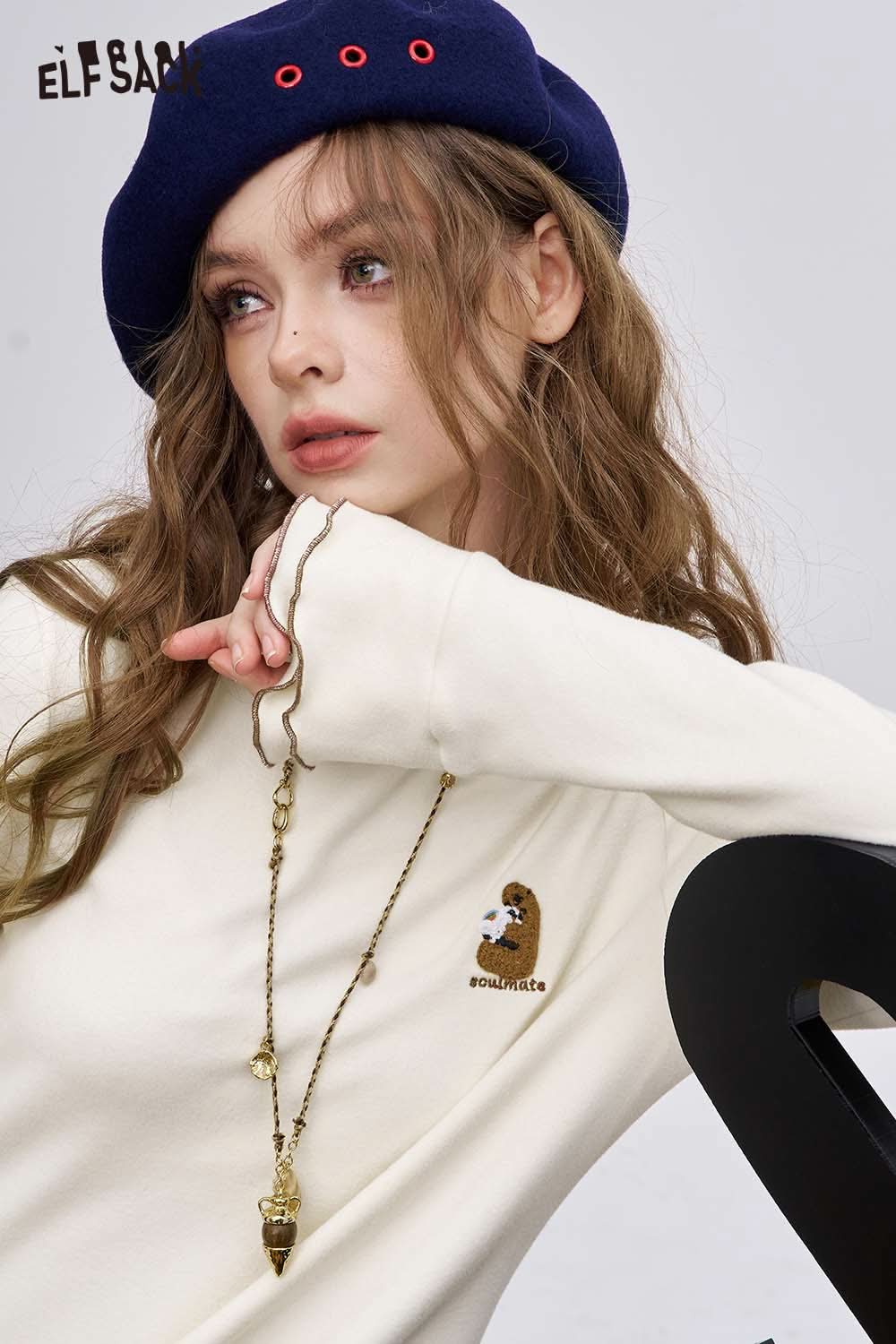 ELFSACK animal embroidered long sleeve tshirt featuring playful animal design and stylish detailing