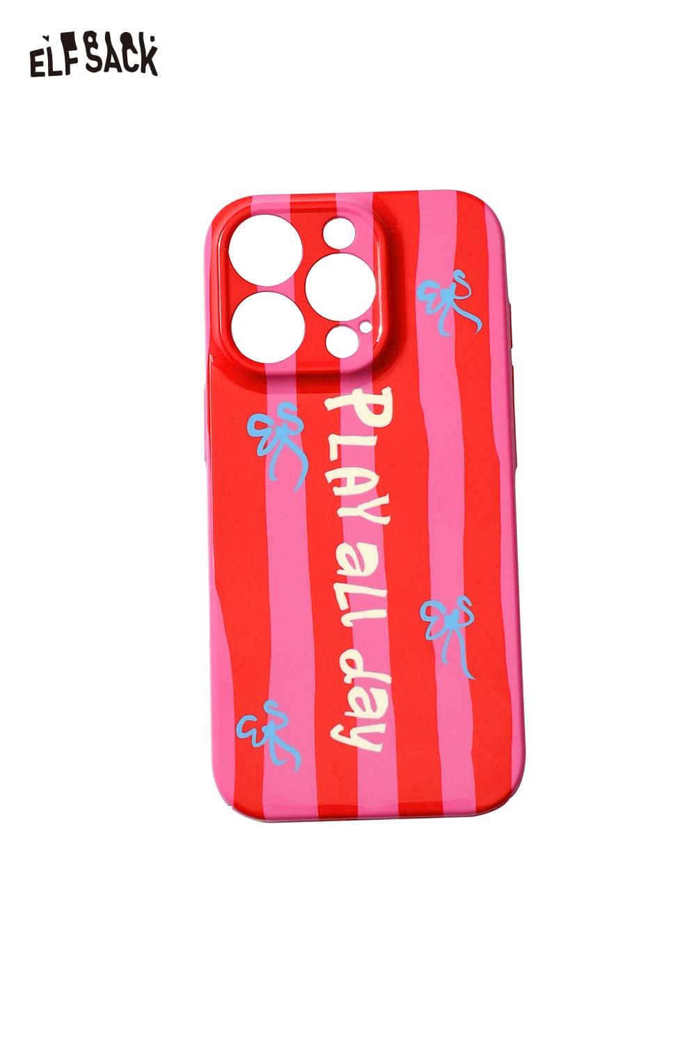 ELFSACK check print motivational phone case with playful design in vibrant colors