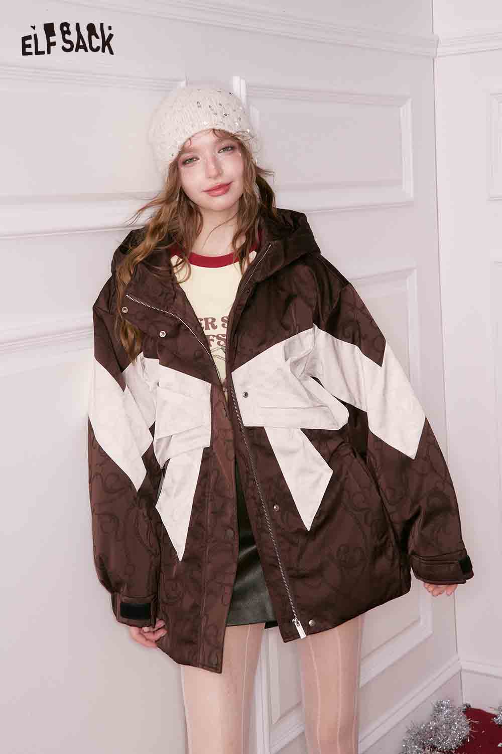 ELFSACK Color Block Raglan Sleeve T-shirt with a stylish design, perfect for casual outfits