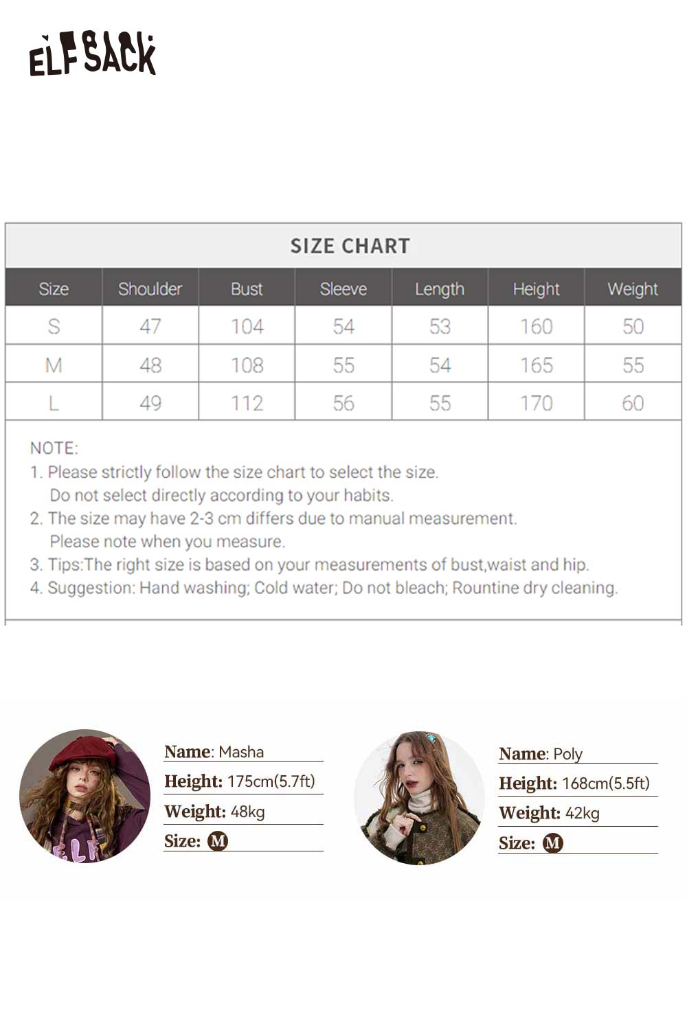 ELFSACK cute graphic polo neck sweater with stylish design and comfortable fit for cozy outfits