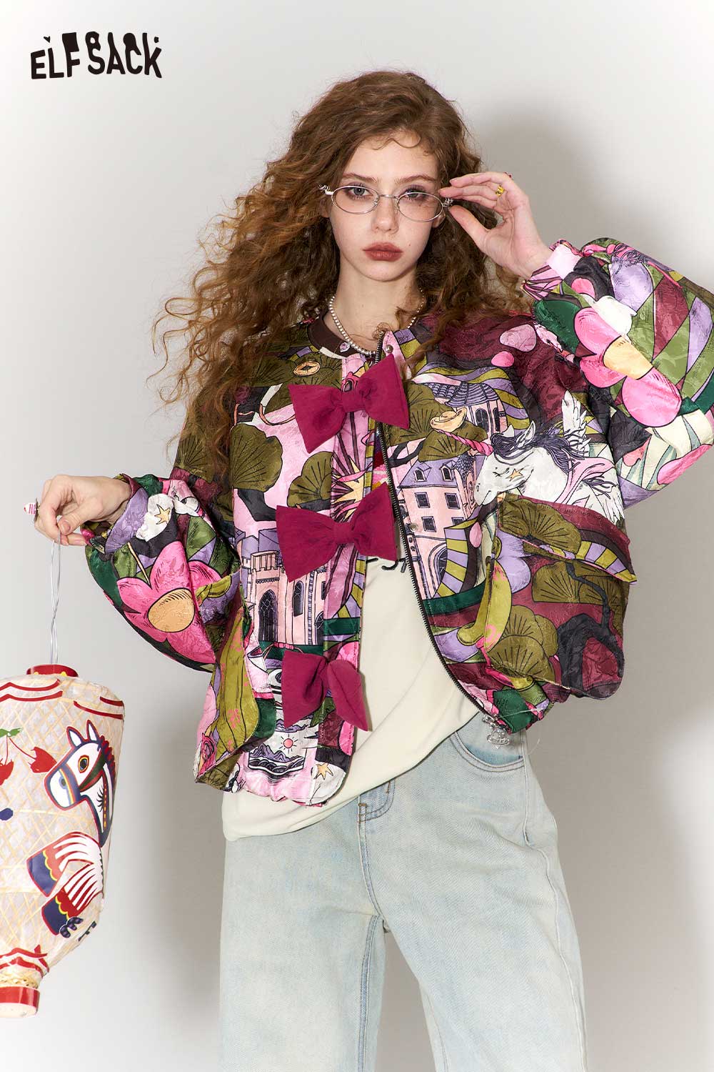 ELFSACK devil heart embroidery t-shirt with unique design and vibrant colors for a stylish look