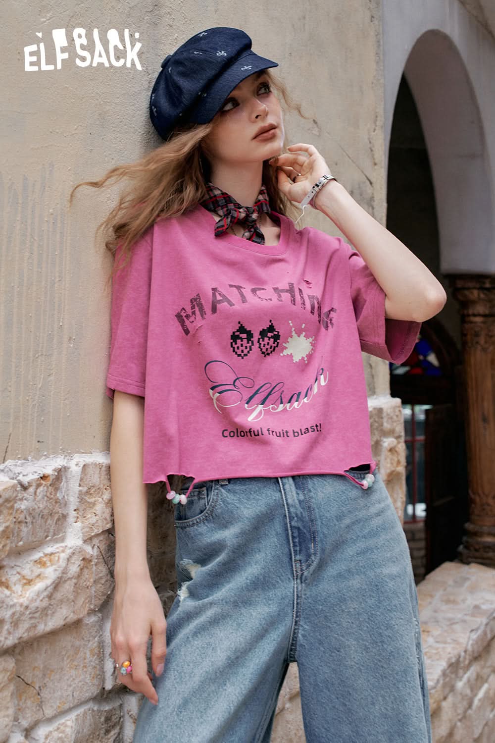 ELFSACK Fairy Green Printed Casual Short Sleeve T-Shirt