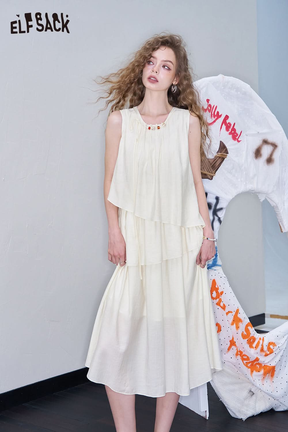 ELFSACK Irregular Casual Dress