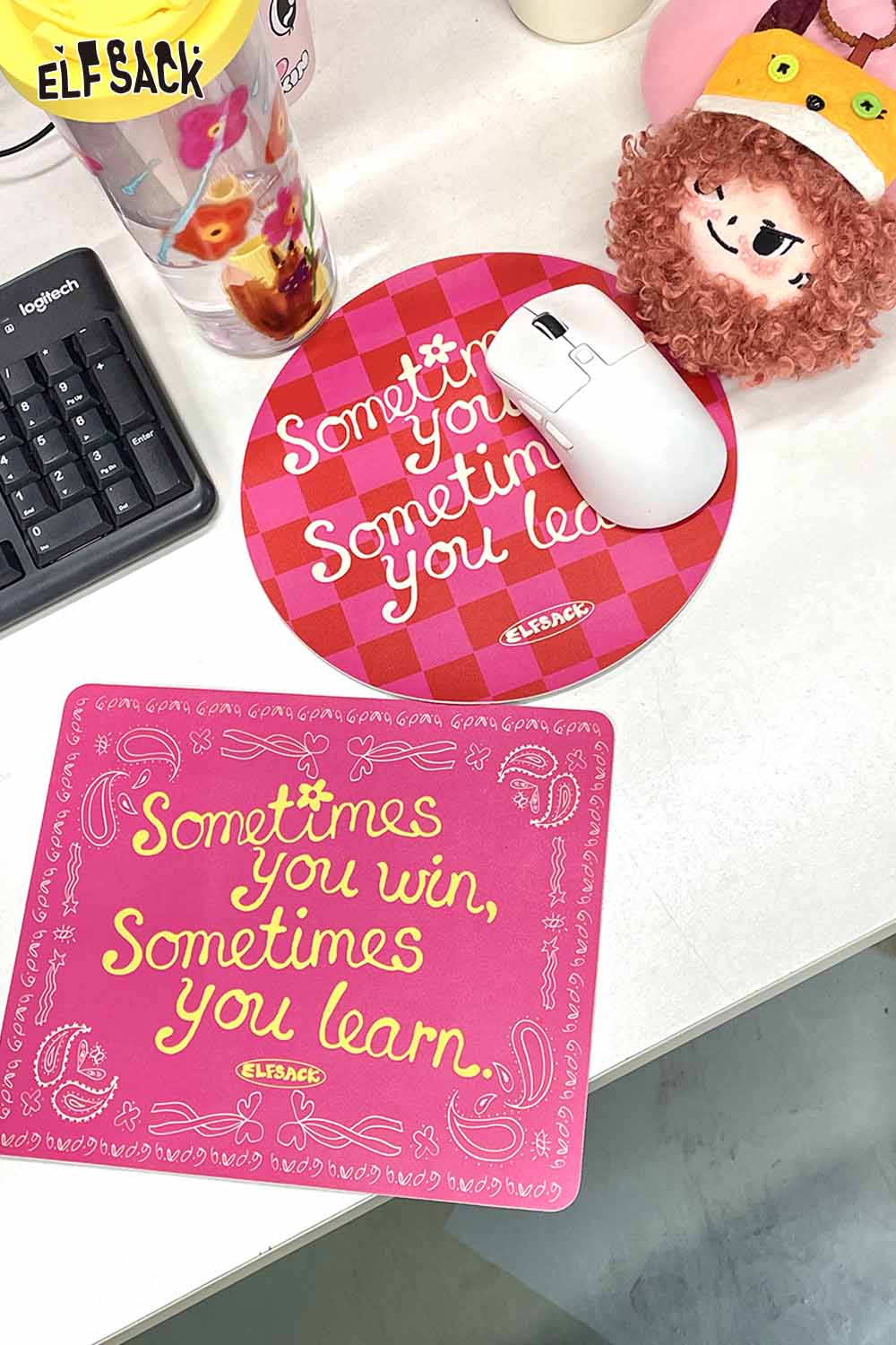 Colorful motivational quote mousepad from ELFSACK with inspiring text and fun design