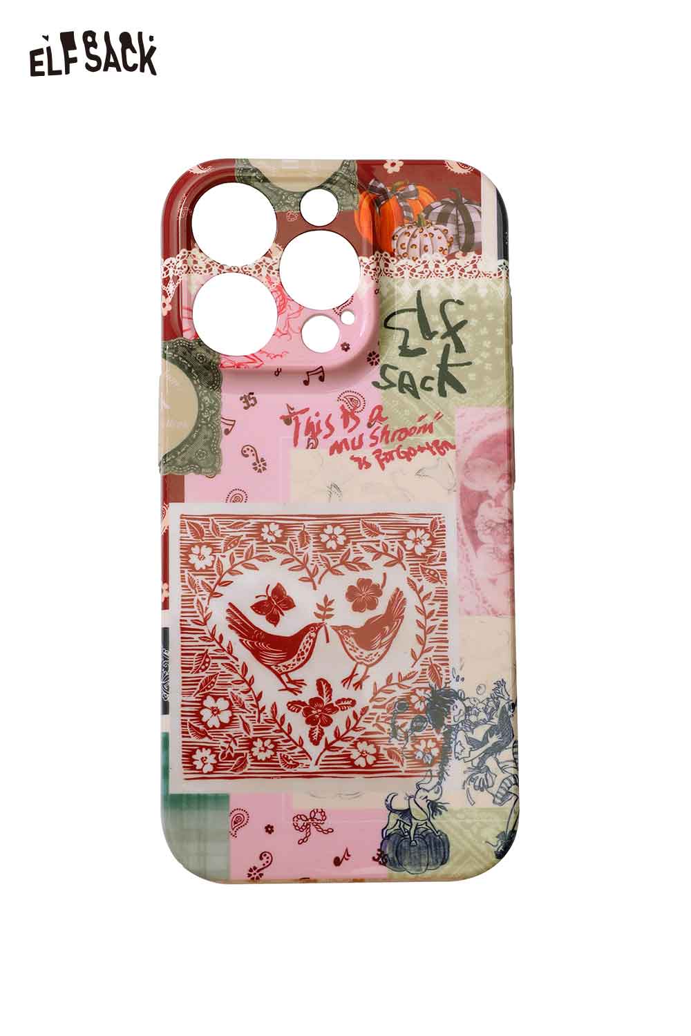 ELFSACK retro patterned phone case featuring vibrant designs and artistic prints