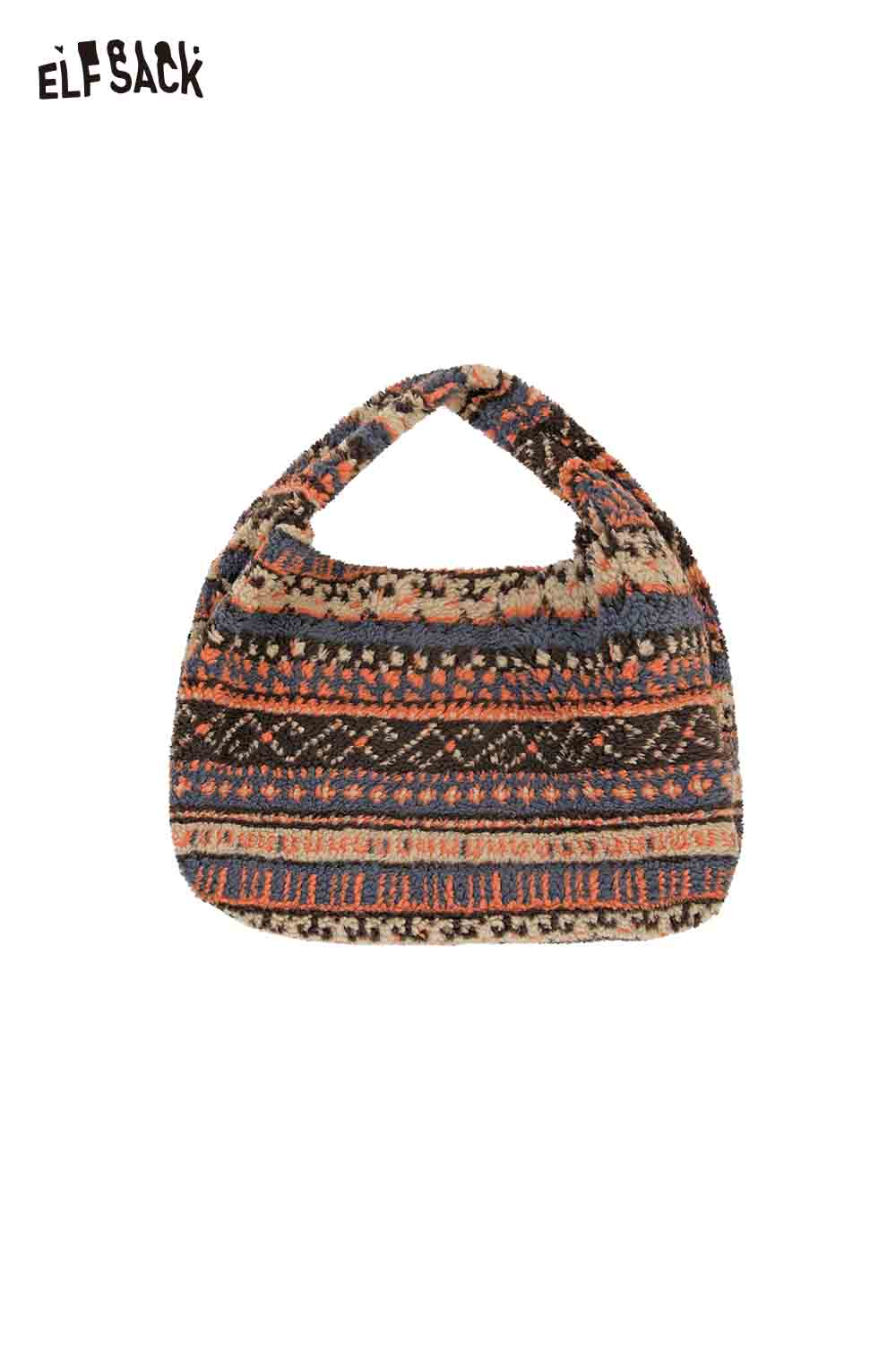ELFSACK Fair Isle tote bag featuring a stylish knit pattern for everyday use