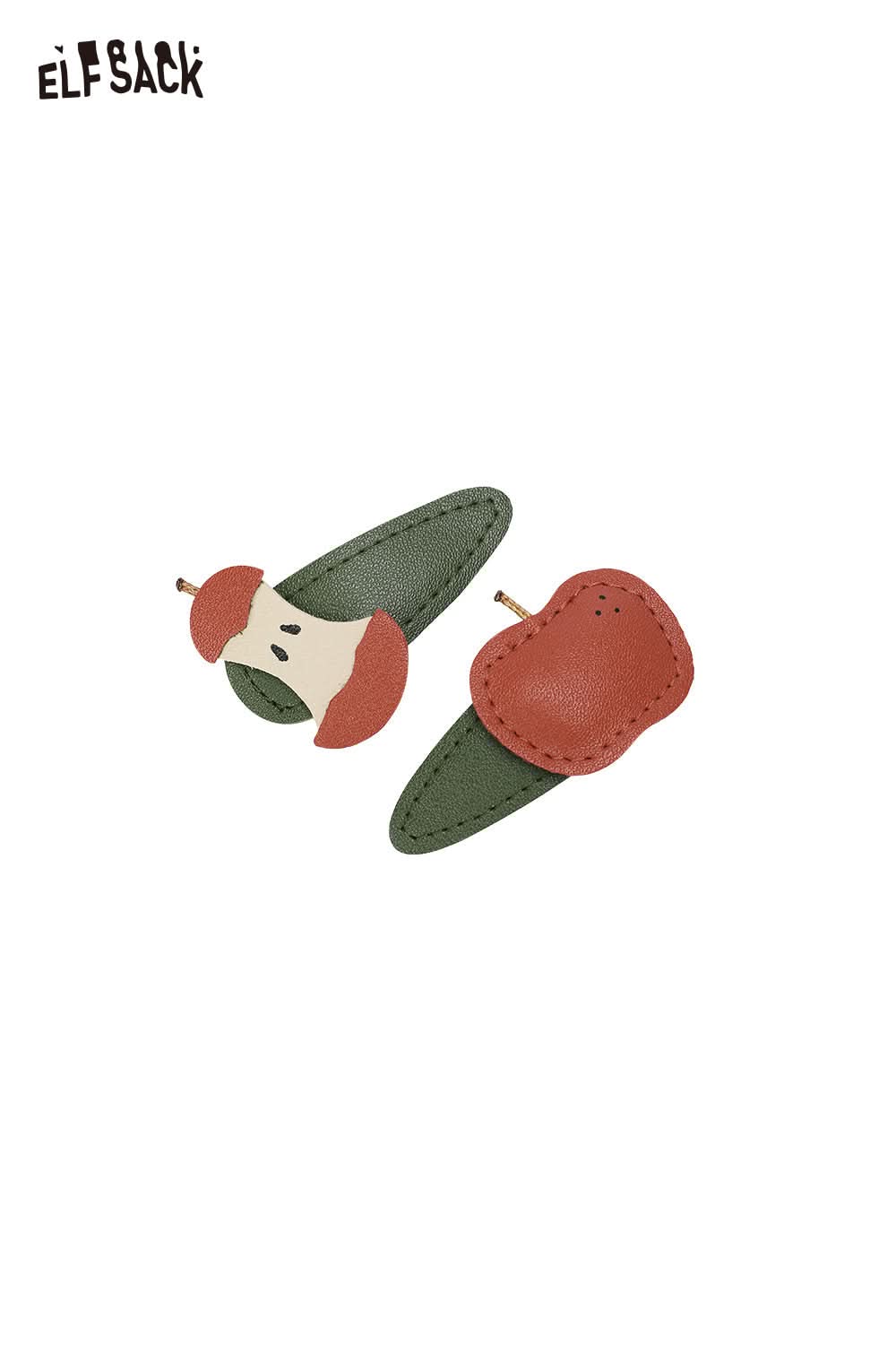 ELFSACK genuine leather fruit hairpin set featuring colorful fruit designs and a stylish finish