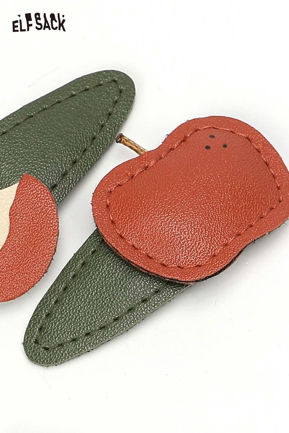 ELFSACK genuine leather fruit hairpin featuring colorful fruit design and durable material