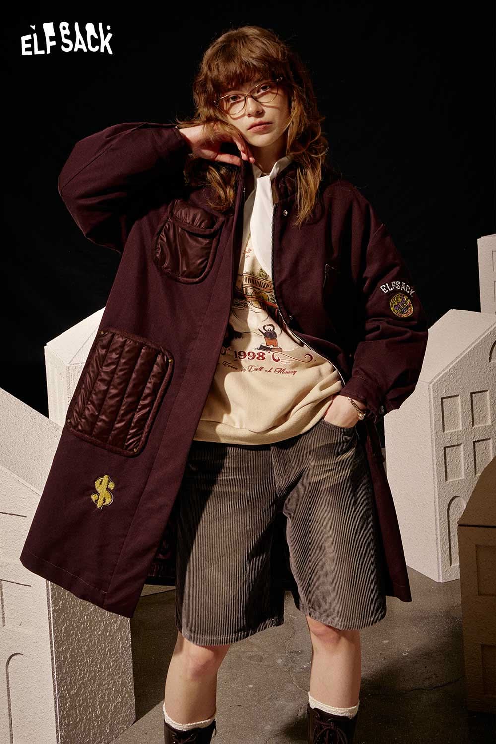 ELFSACK high waist mid shorts for women paired with a stylish jacket and casual top