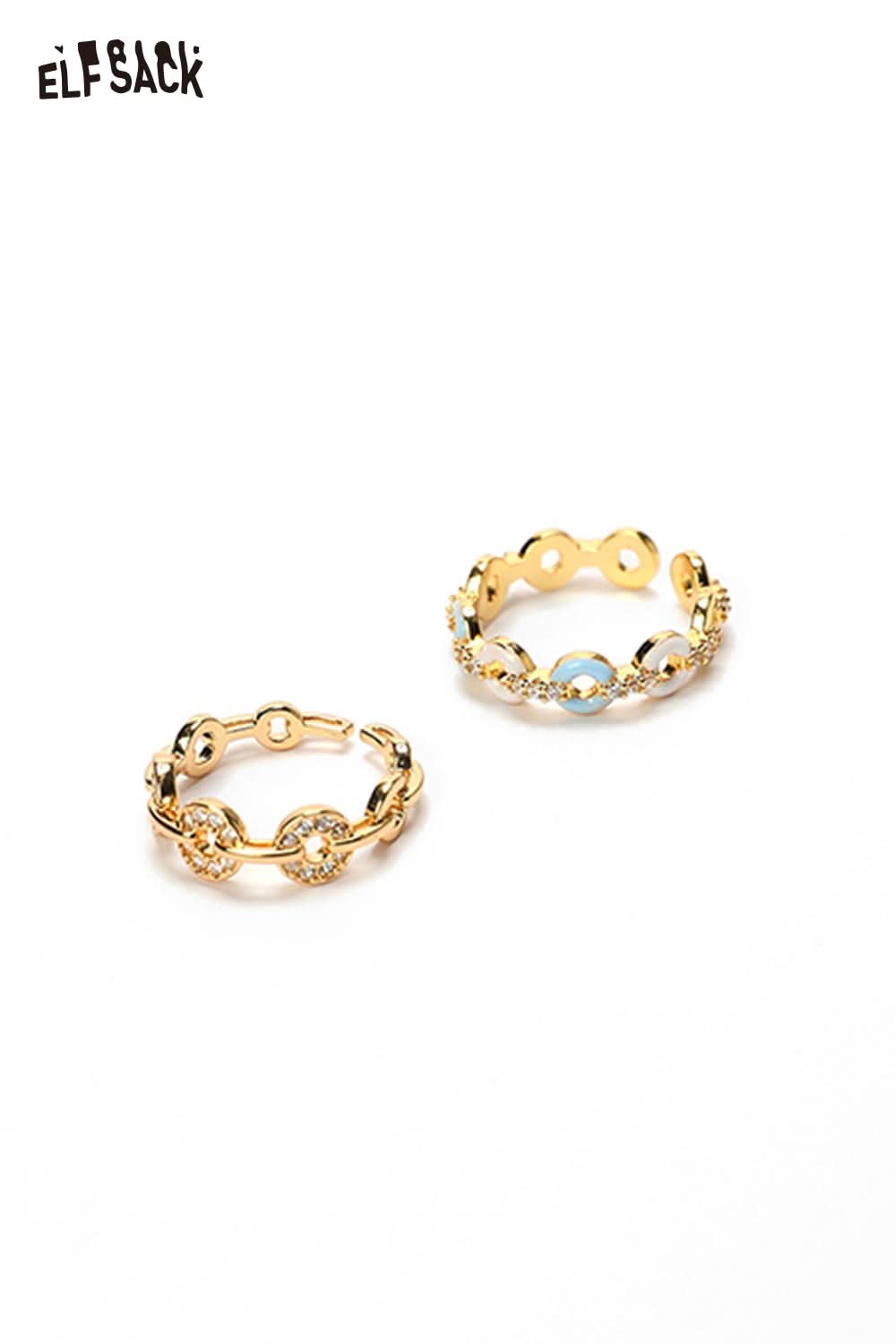 ELFSACK minimalist copper coin ring in gold with unique design and embellishments for stylish accessory lovers