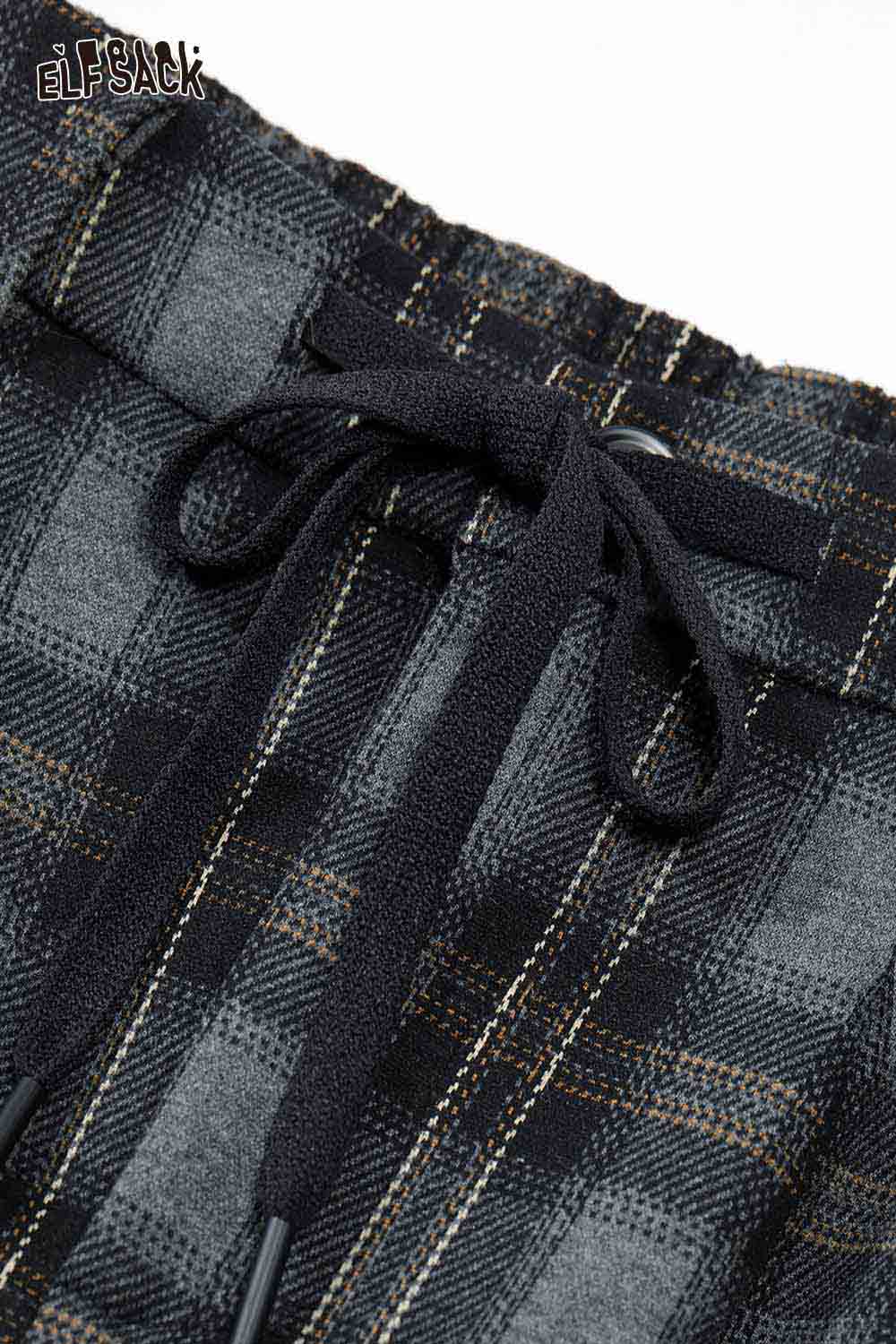 ELFSACK minimalist stripe wide leg pants with elastic waistband and drawstring detail