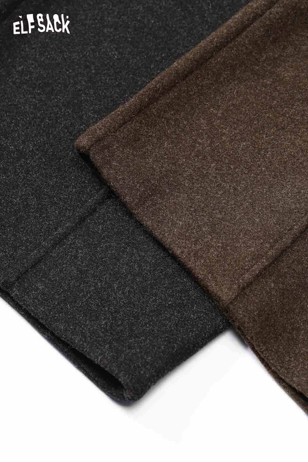 ELFSACK Minimalist wide leg pants women in black and brown with soft fabric for versatile styling