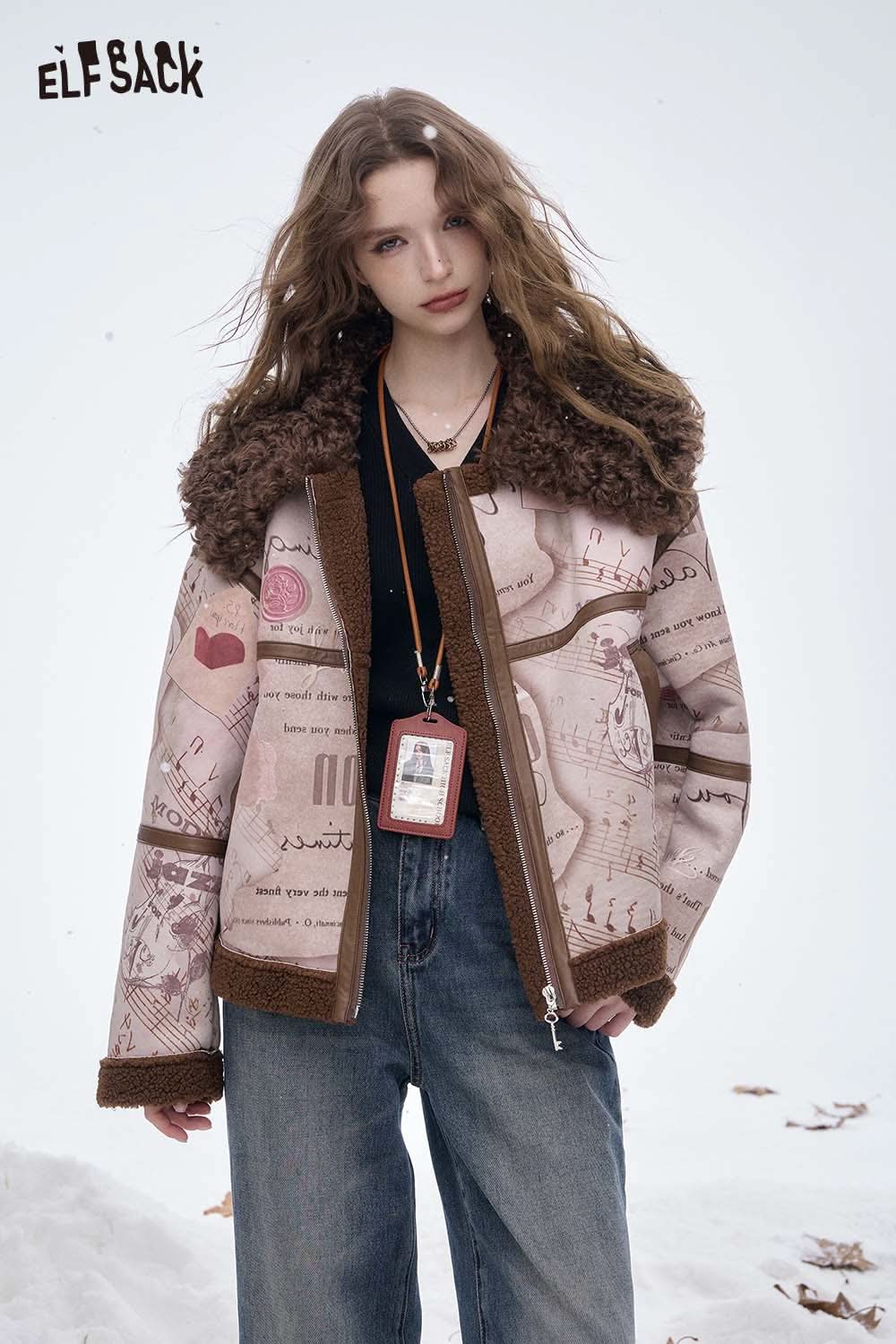 ELFSACK slim fit V neck knit sweater in a stylish design with cozy accents for winter wear