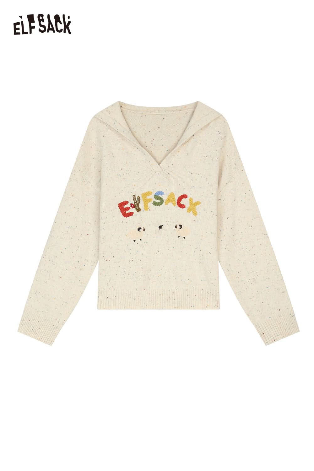 Cute cartoon sheep sweater for women by ELFSACK featuring a cozy design and playful graphics.