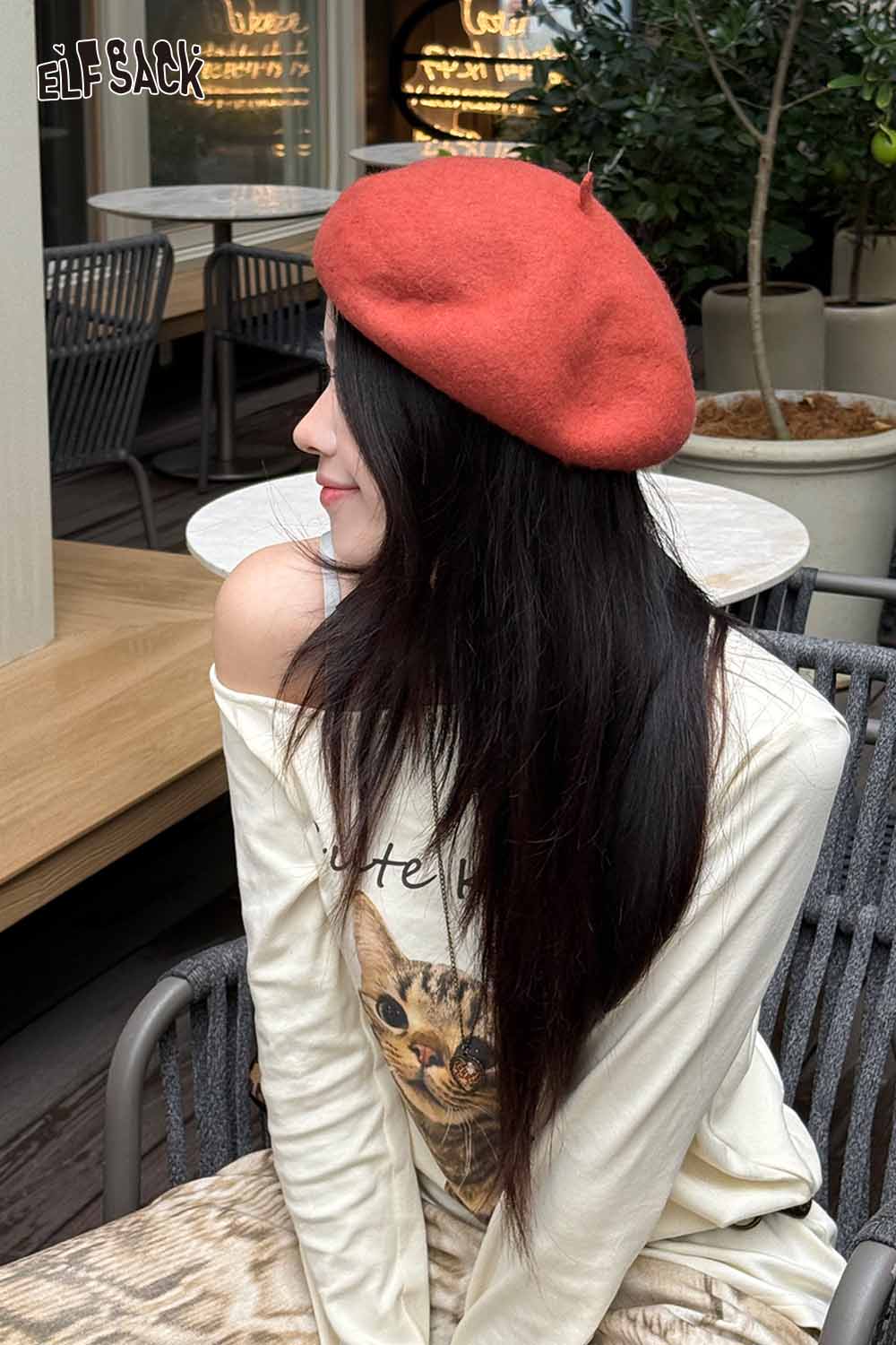 Soft pumpkin beanie for women styled with casual outfit, perfect for autumn fashion