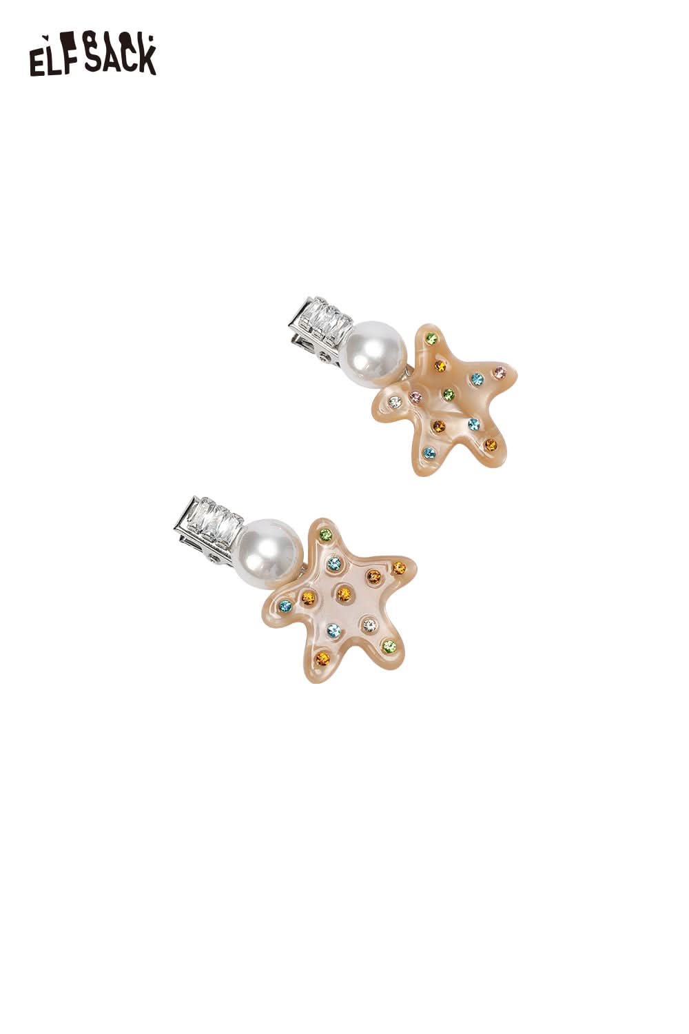 ELFSACK starfish pearl hairpin with colorful detailing and elegant pearl accent for stylish hairdos