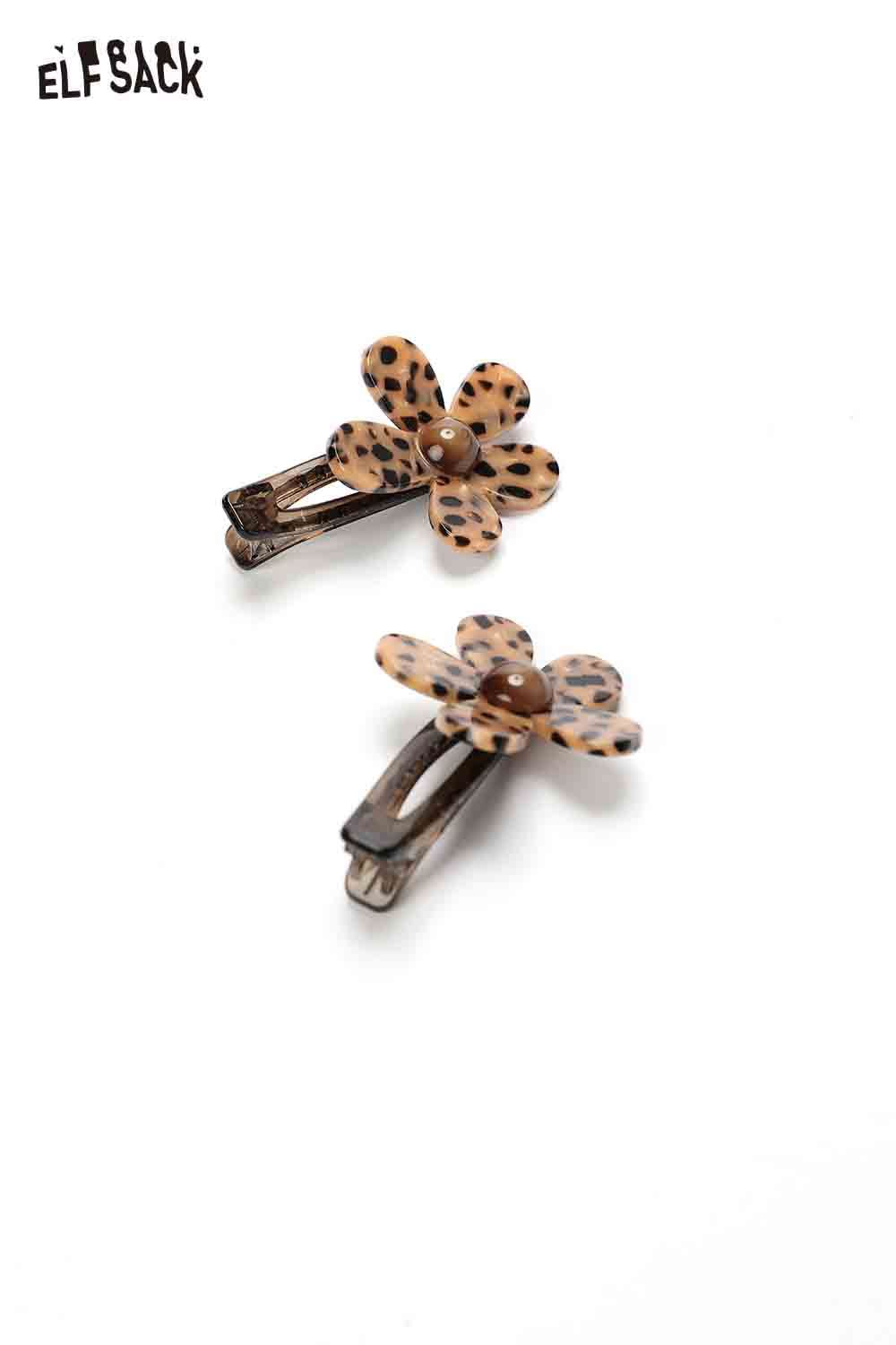 ELFSACK Tortoise Shell Floral Hairpin Set with Unique Flower Design and Clip Closure