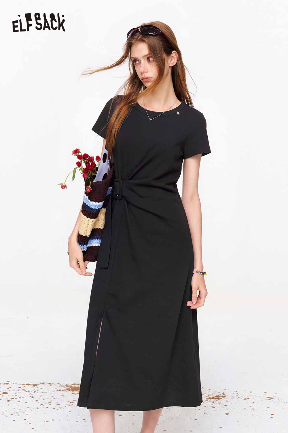 cable knit split hem midi dress Twist Waist how to wear a sweater dress with ankle boots