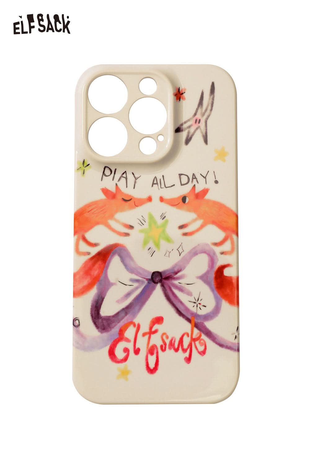 Vibrant doodle print phone case featuring colorful designs and playful text for stylish protection