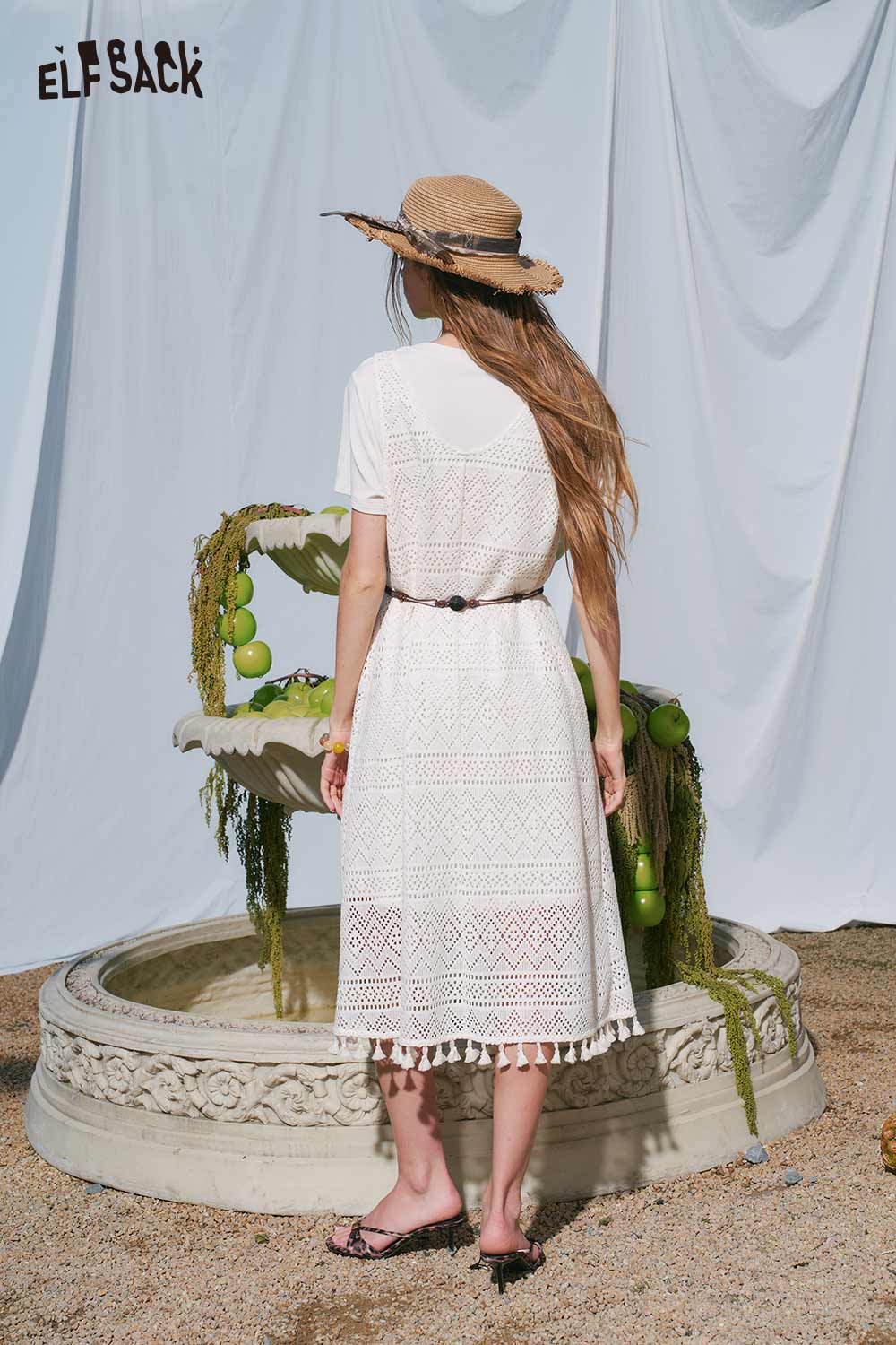 crochet t shirt dress White Lace Set Petite Plus Sizes 0XWP–3XWPCatherines Color:Biscuit (18) summer crochet dress Occasion:Destination-wedding Easowa Women's Trimmed Round