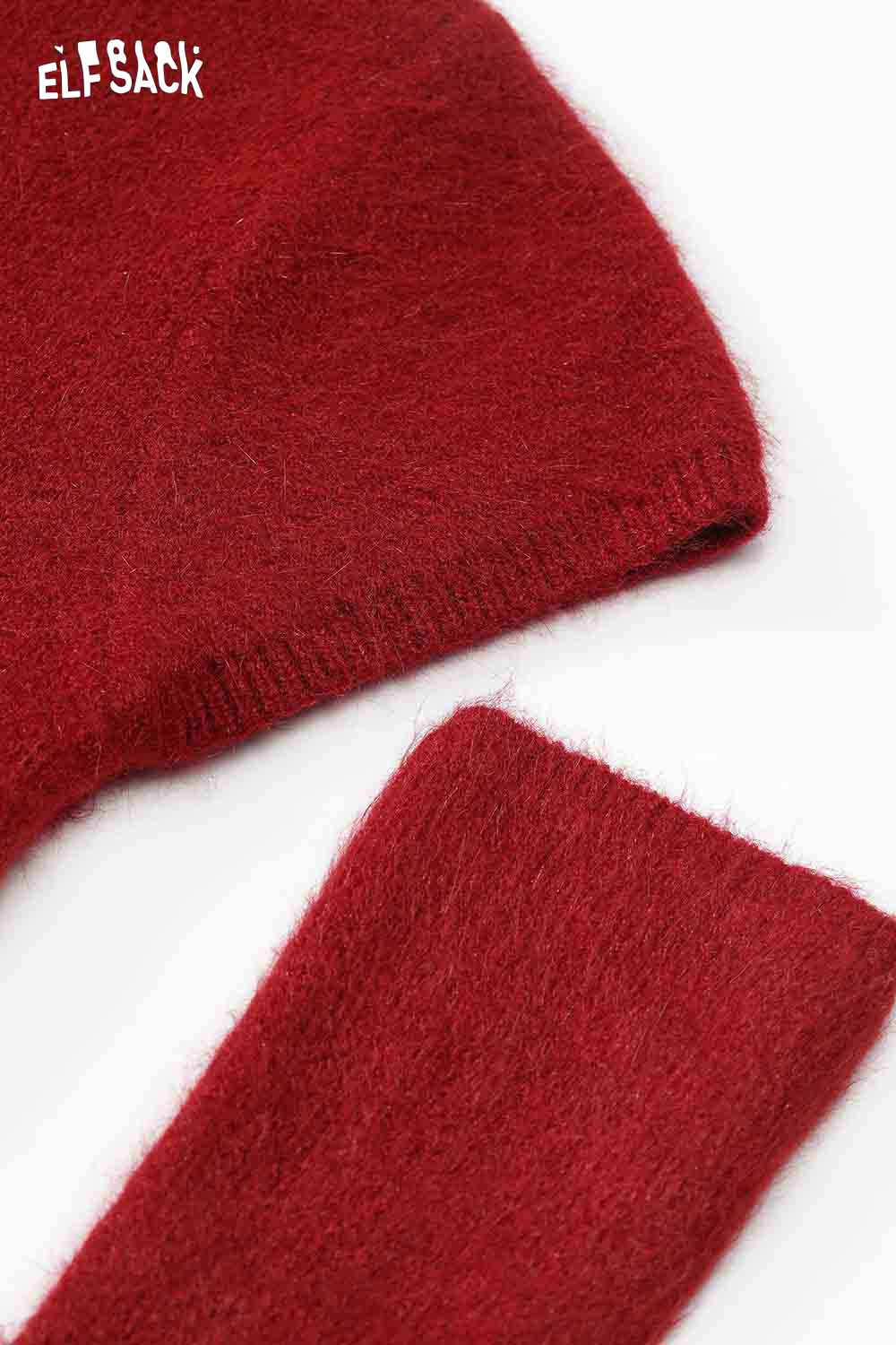 ELFSACK Christmas rhinestone sweater for women in rich red with soft, cozy fabric and stylish design