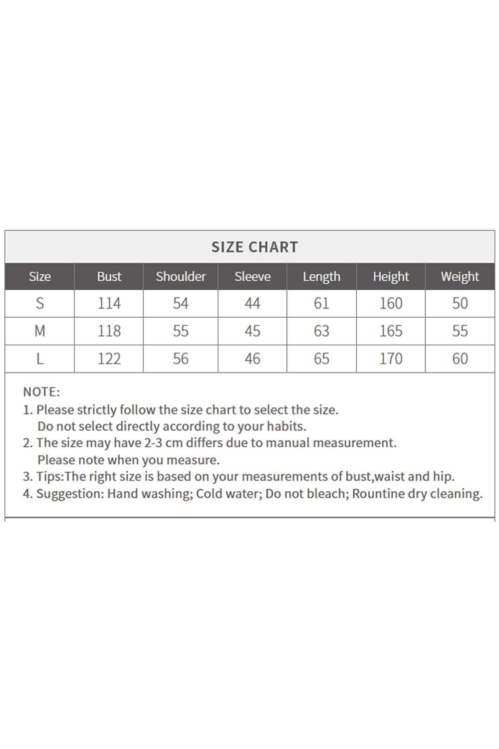 ELFSACK soft graphic plush sweater for women with size chart detailing measurements and care instructions