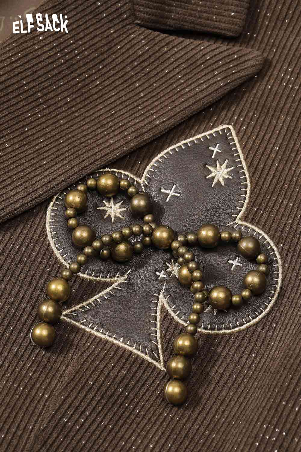 ELFSACK women's bowknot blazer with unique embroidered bow detail and stylish design