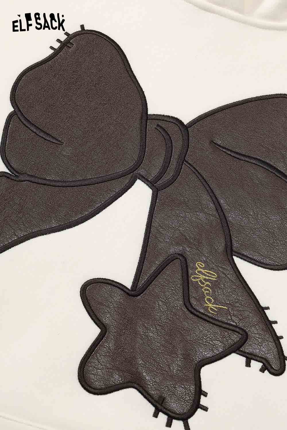 ELFSACK women's casual graphic hoodie featuring a stylish bow and star design